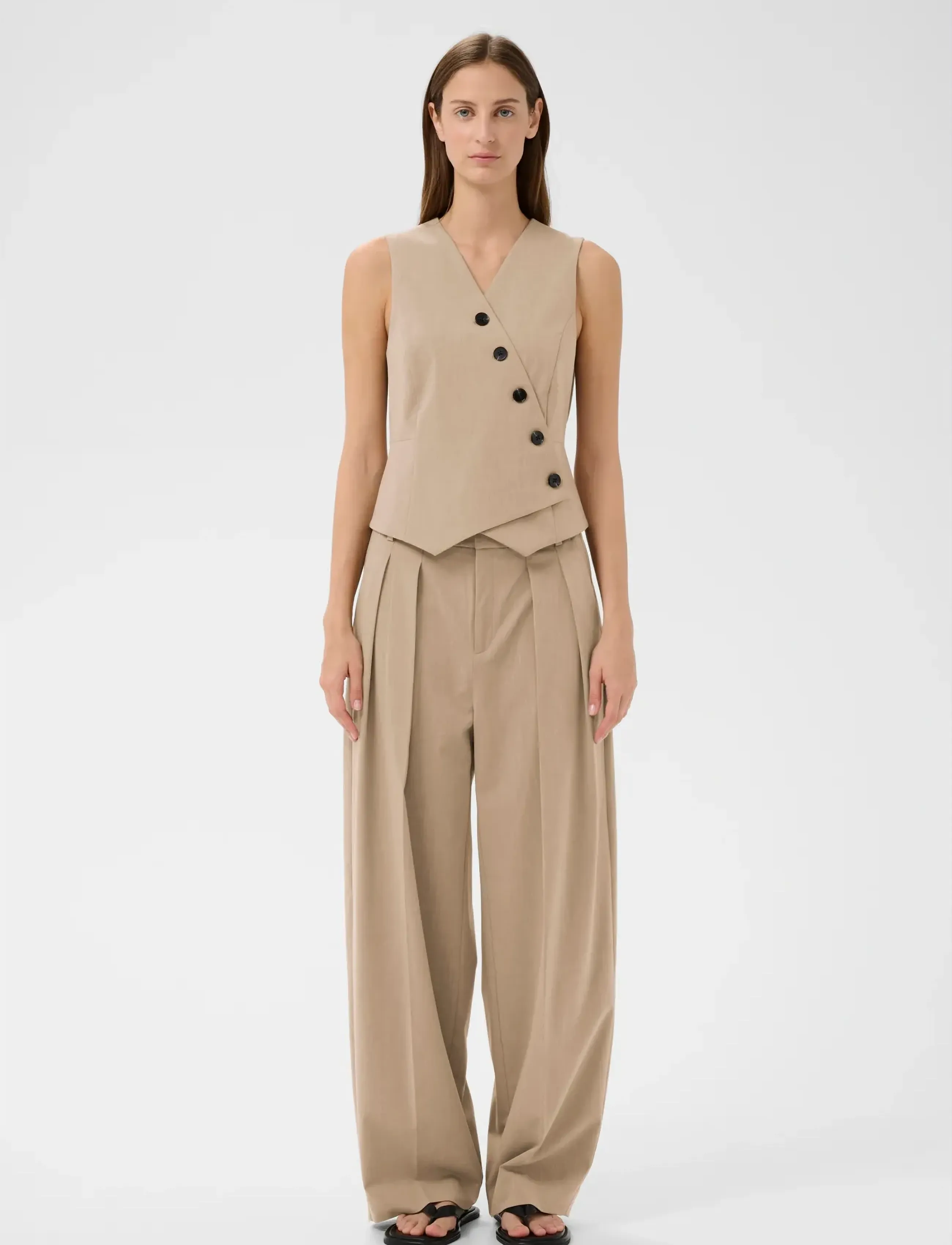InWear - CIERRAIW WAISTCOAT - konfirmationstøj - cornstalk melange - 3
