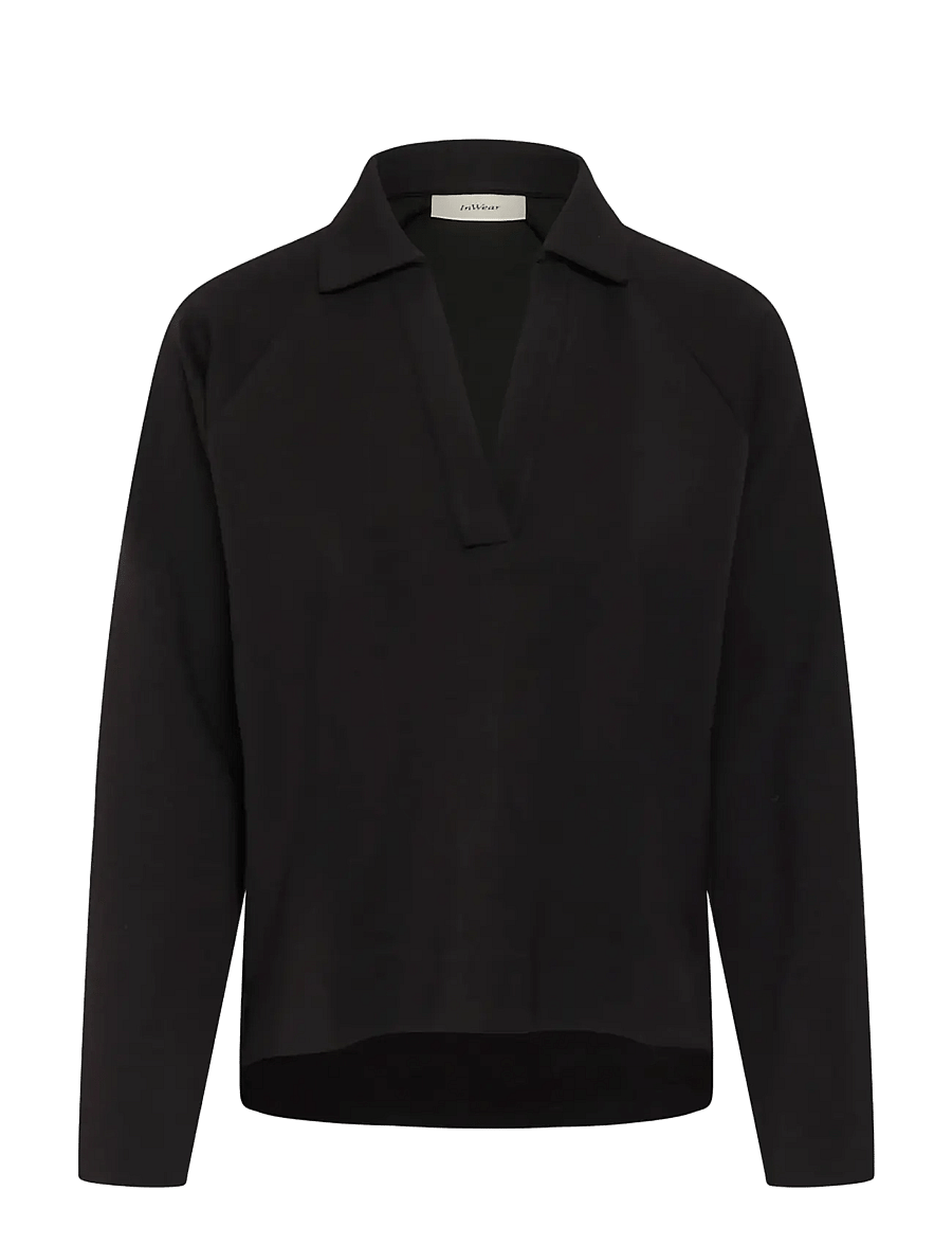 InWear - SIMIW VINCENTIW POLO BLOUSE - poloshirts - black - 1