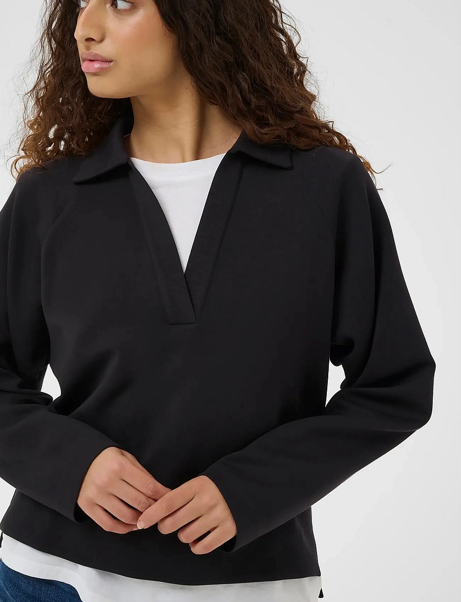 InWear - SIMIW VINCENTIW POLO BLOUSE - poloshirts - black - 5