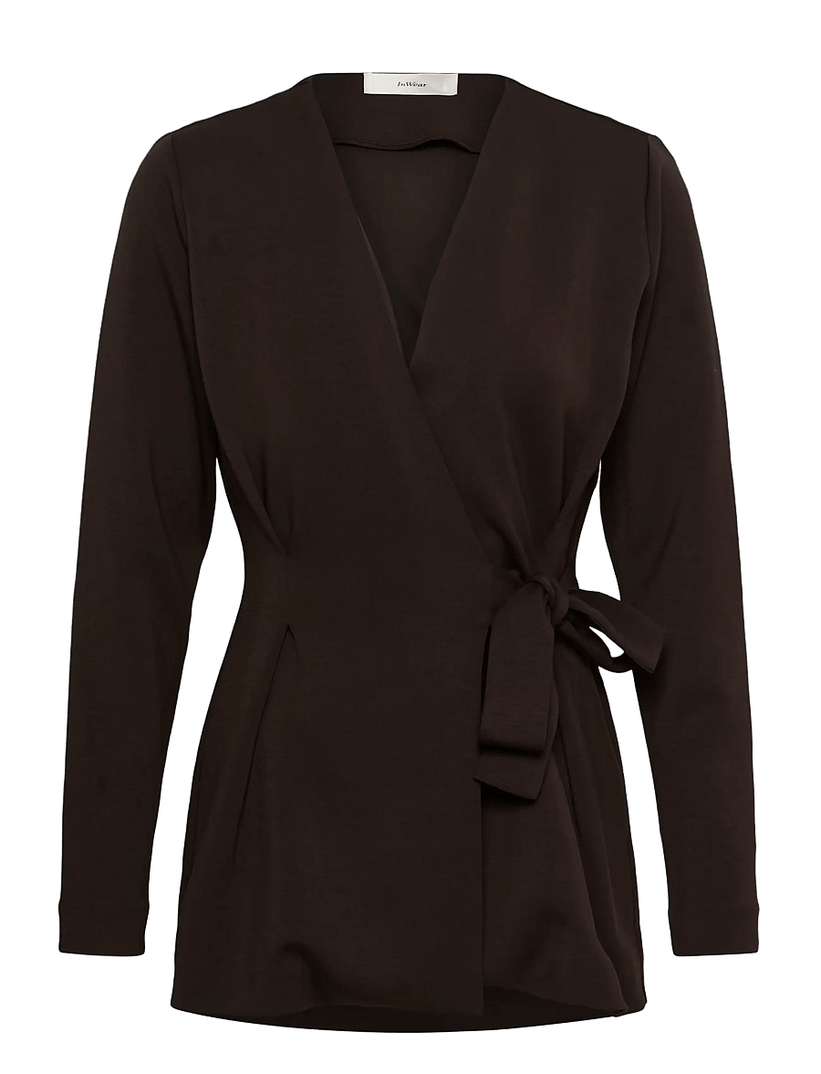 InWear - SIMIIW VINCENTIW BELT JACKET - cardigans - chocolate brown - 0