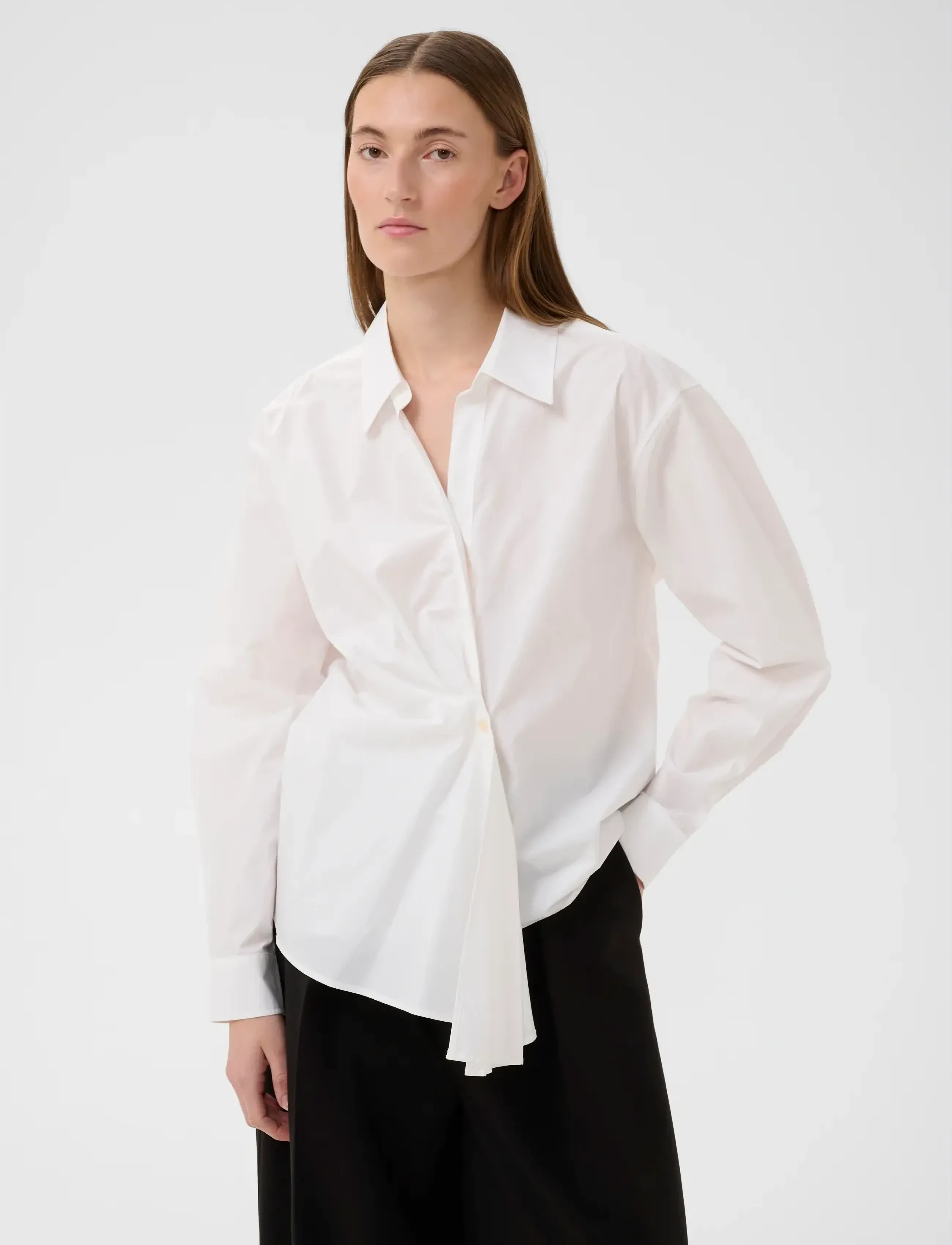 InWear Leloiw Dallas Pleated Shirt, Kvinder, Plisseret Skjorte, Hvid, Str: 32