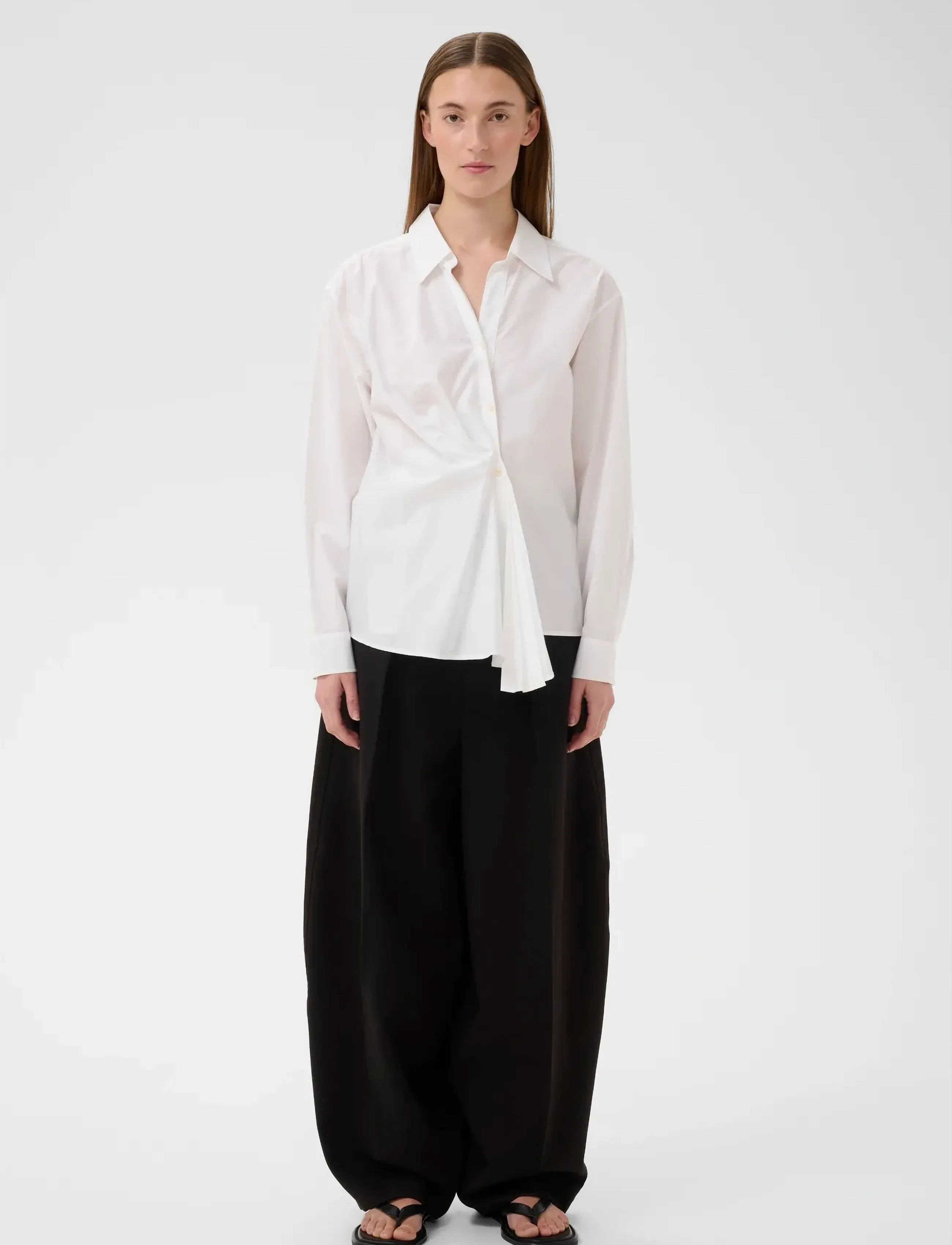 InWear - LELOIW DALLAS PLEATED SHIRT - langärmlige hemden - pure white - 3