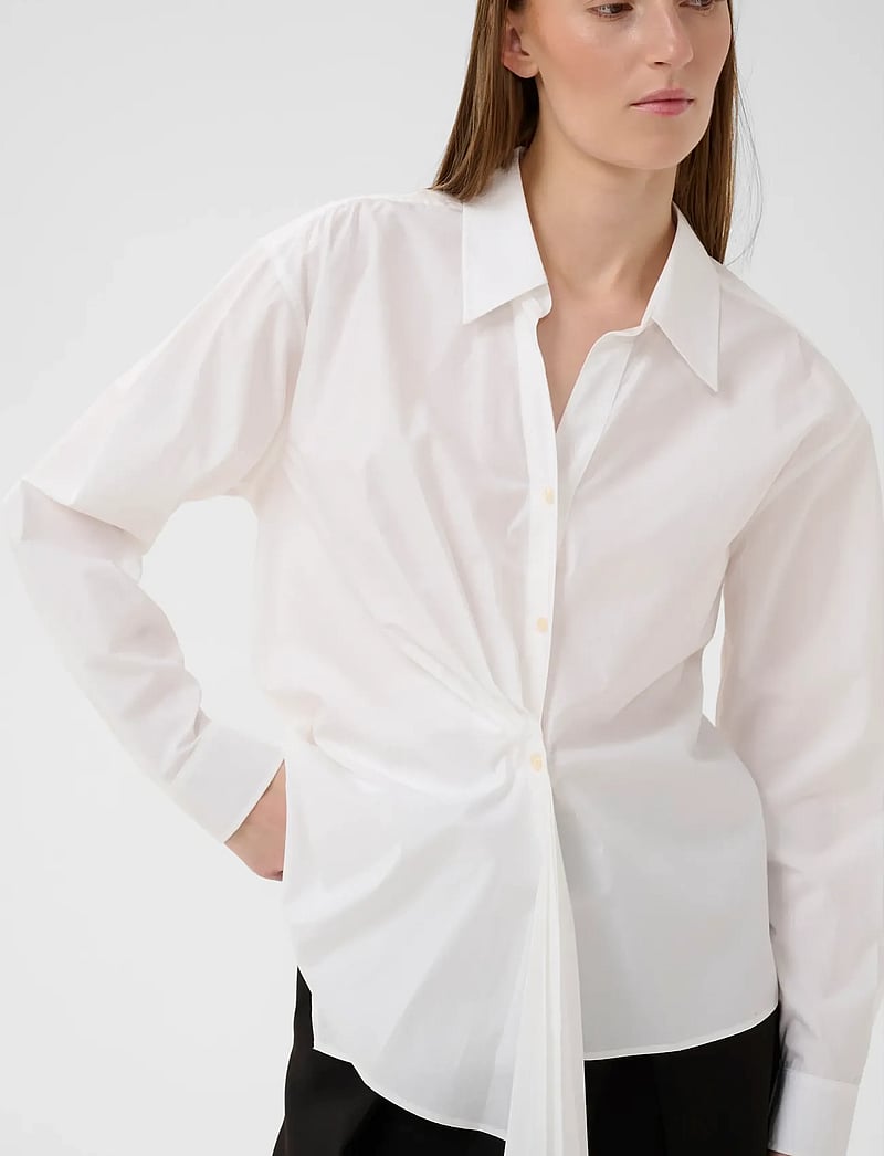 InWear - LELOIW DALLAS PLEATED SHIRT - long-sleeved shirts - pure white - 5
