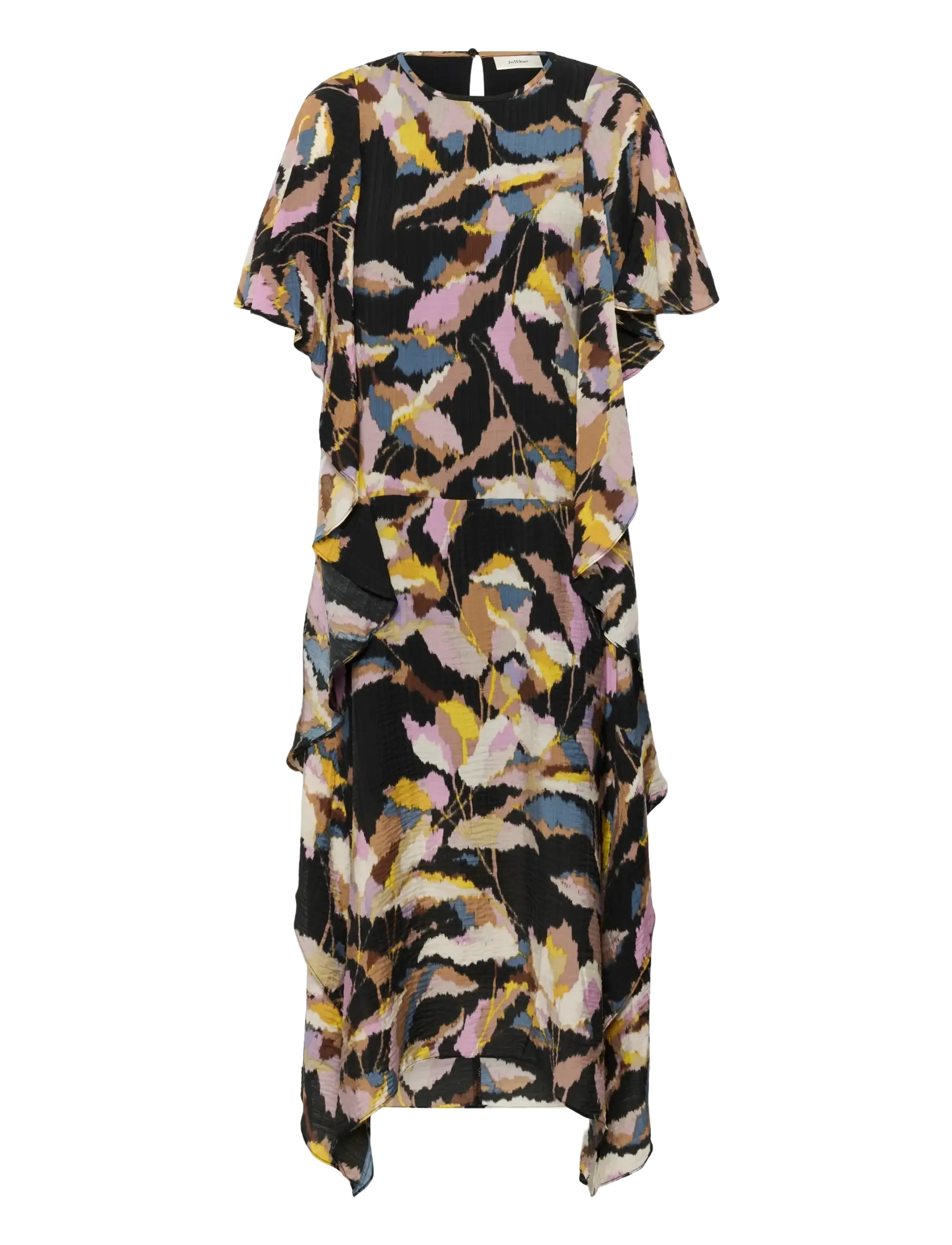 InWear LYLAIW FEST MIDI DRESS - Midi kjoler - BLACK SPRING LEAVES / black