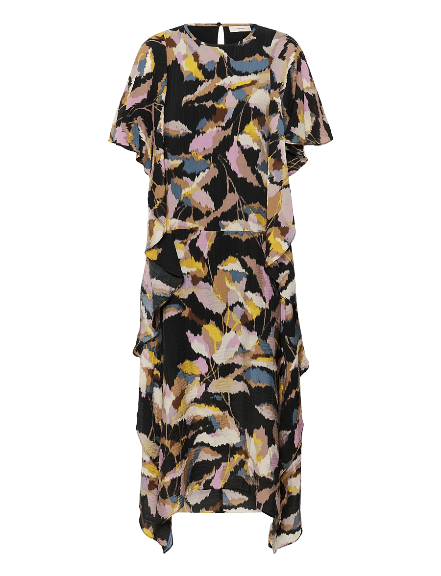 InWear - LYLAIW FEST MIDI DRESS - sommerkjoler - black spring leaves - 1