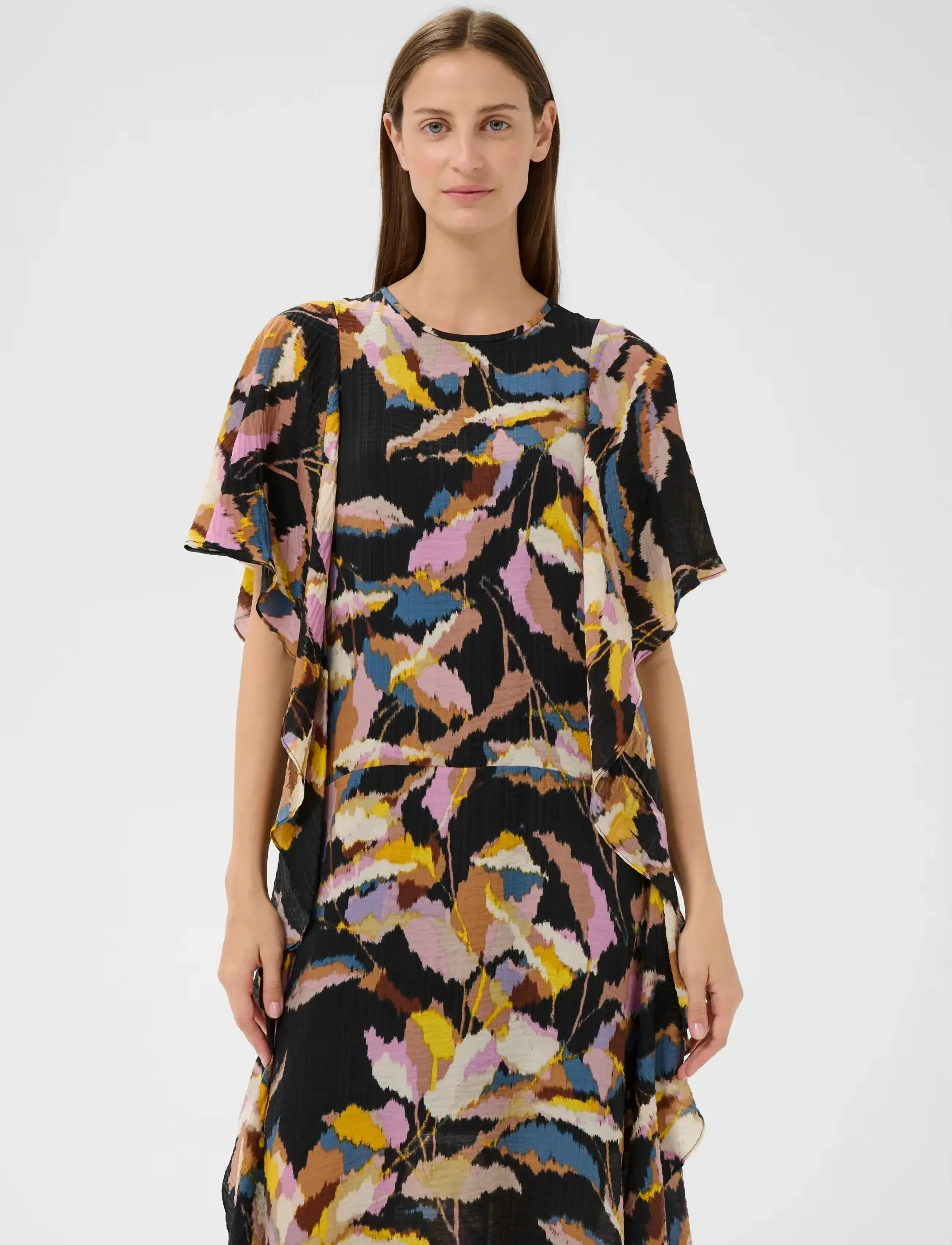 InWear LYLAIW FEST MIDI DRESS - Sommerkleider - BLACK SPRING LEAVES / multi