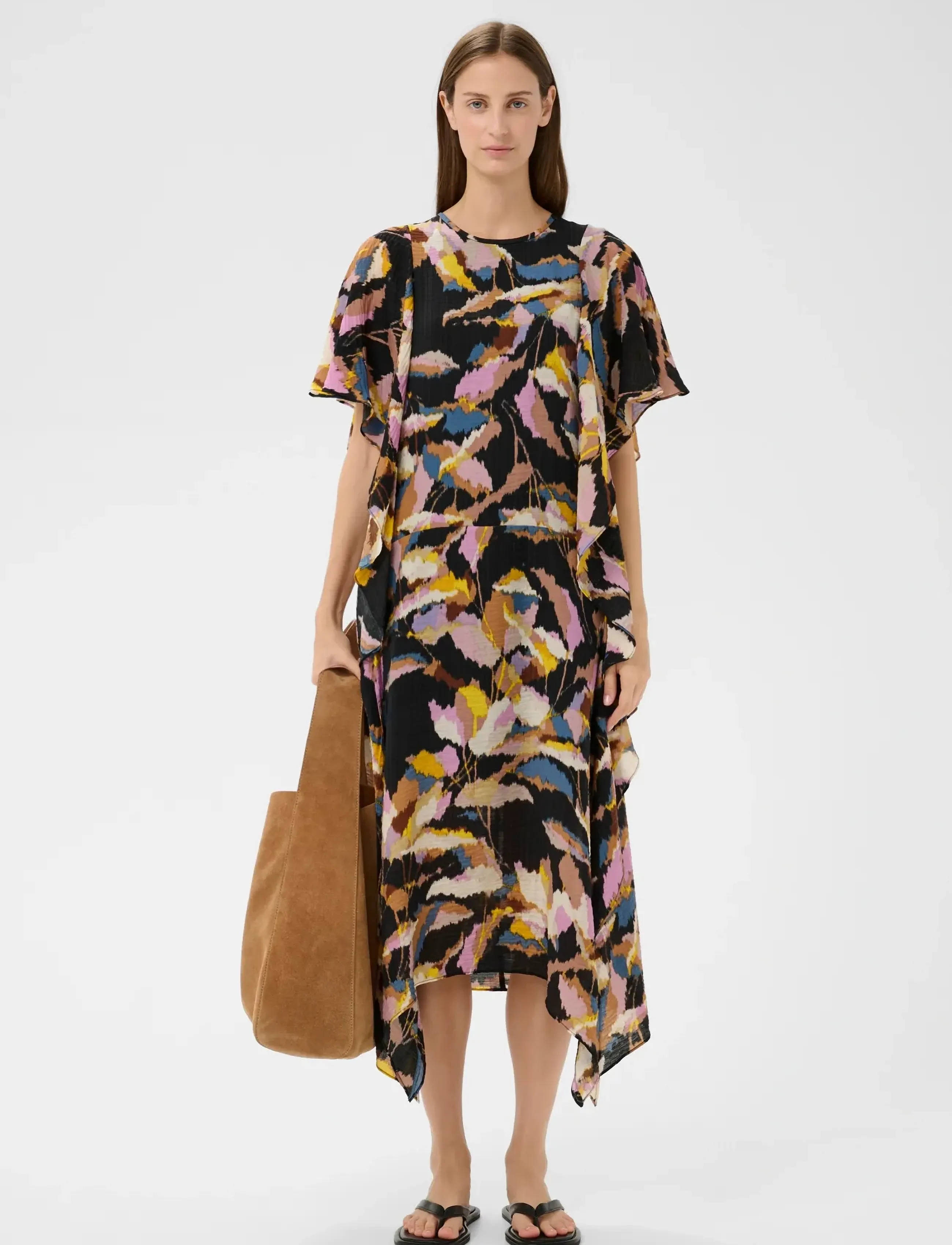 InWear - LYLAIW FEST MIDI DRESS - sommerkjoler - black spring leaves - 3