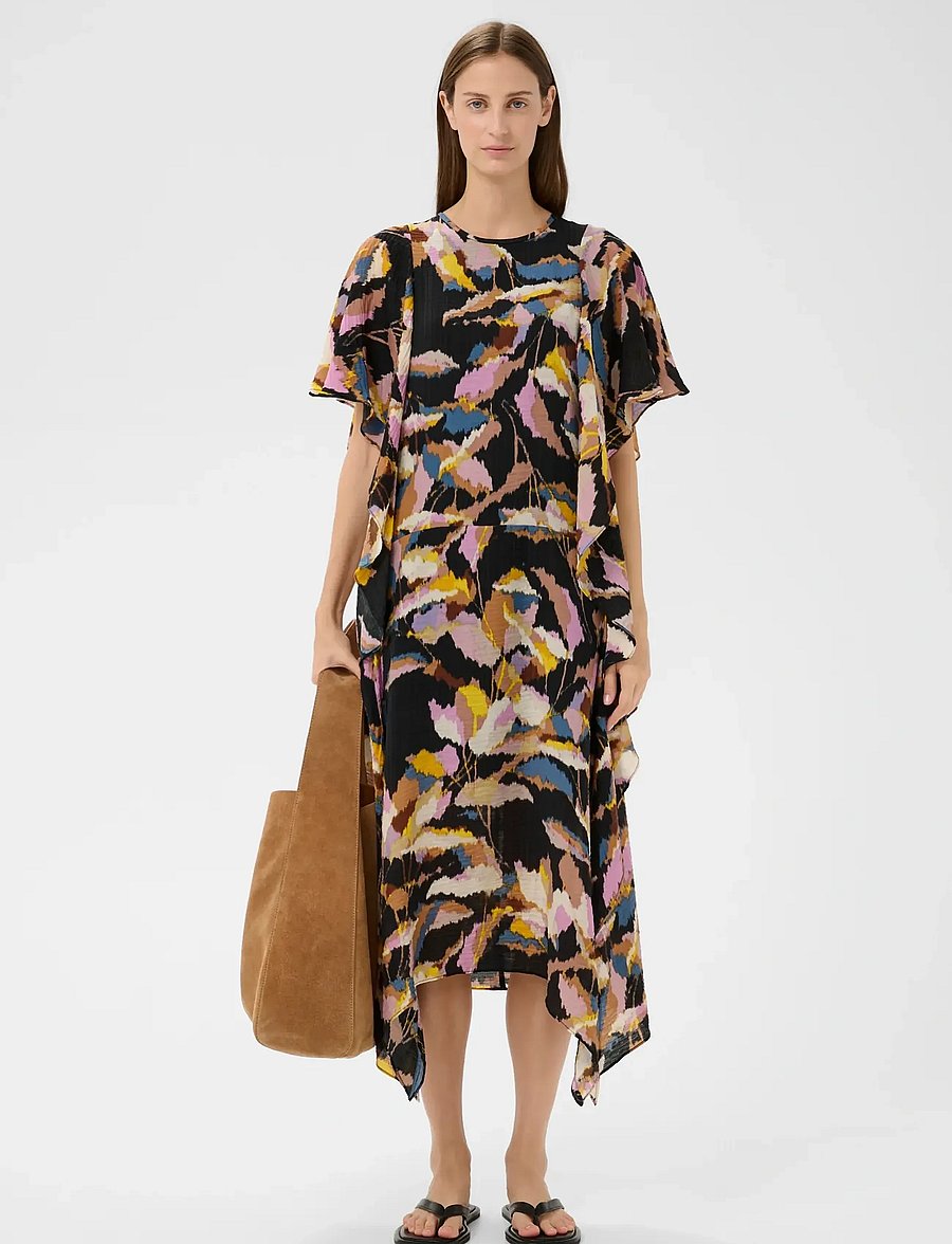 InWear - LYLAIW FEST MIDI DRESS - sommerkjoler - black spring leaves - 3