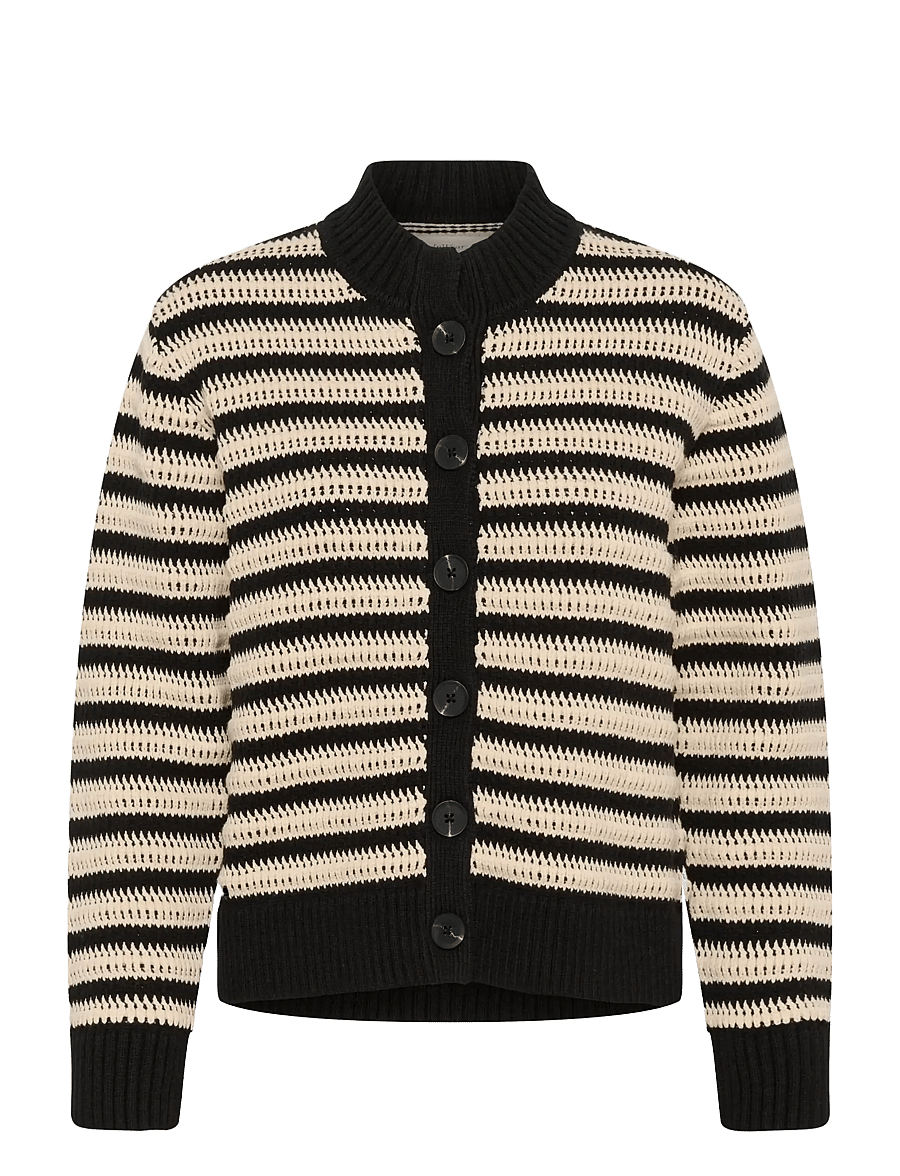 InWear - MOSKAIW CARDIGAN - koftor - black/ whisper white - 1