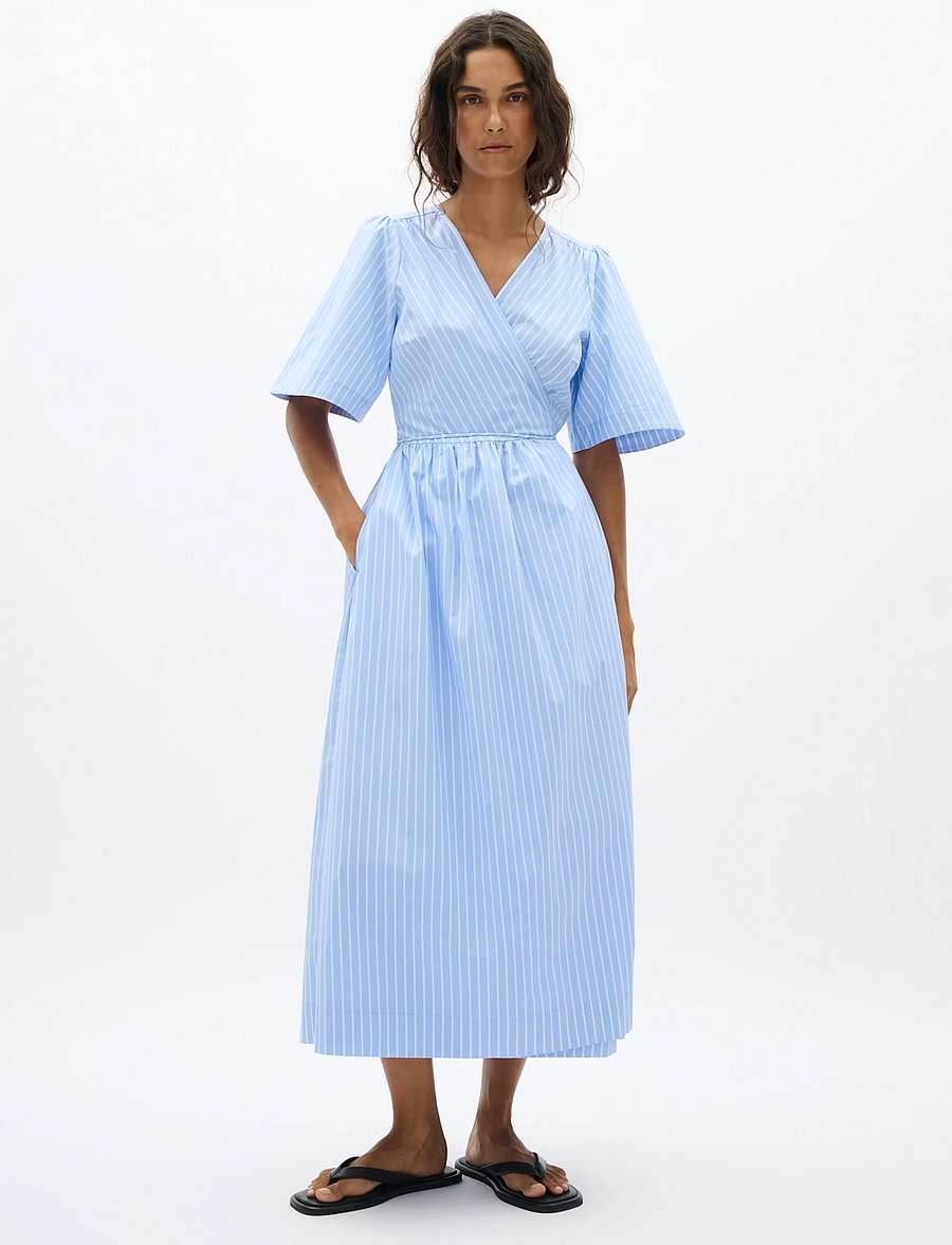InWear - RAELYNNIW WRAP DRESS - wrap dresses - blue yd summer stripe - 0