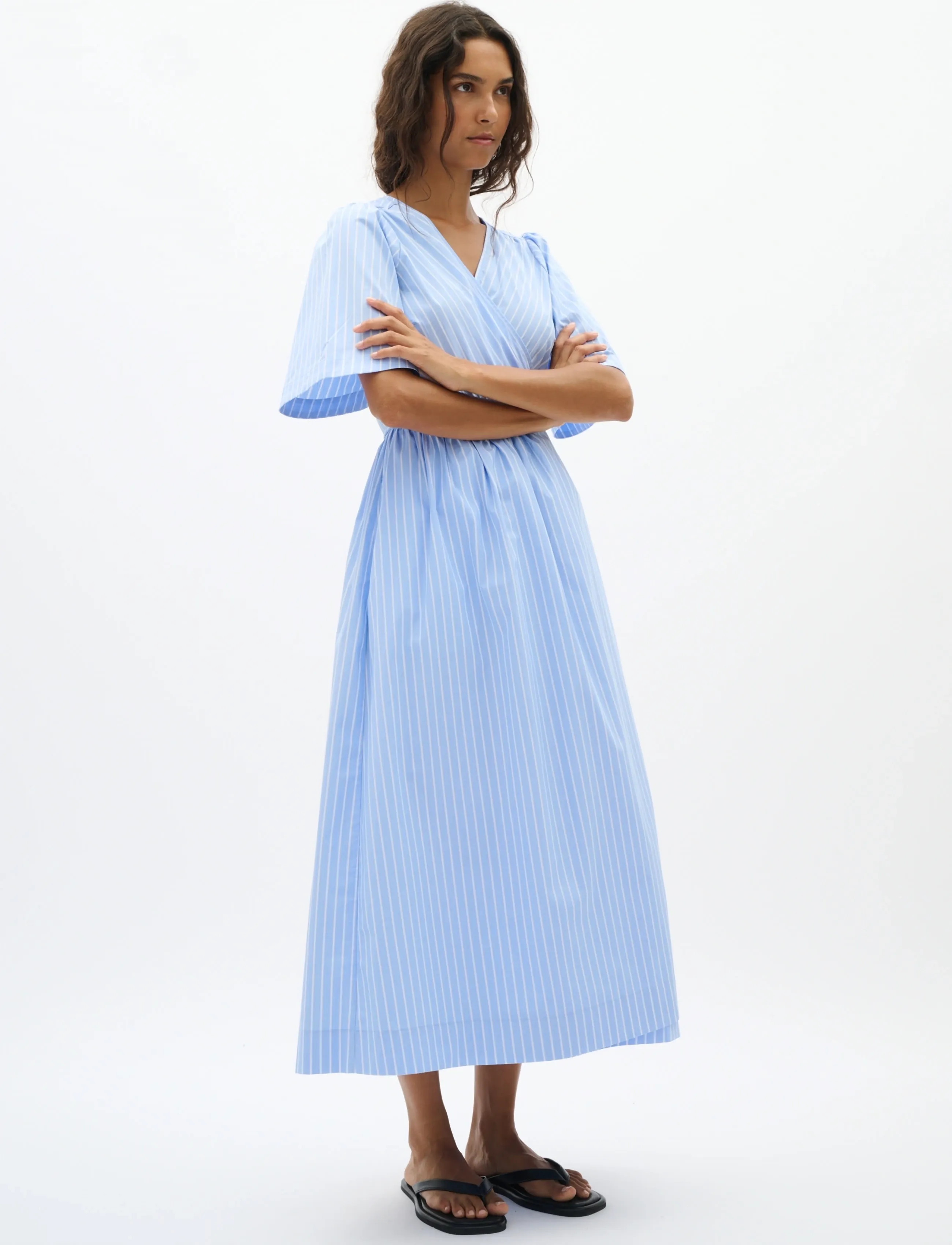 InWear - RAELYNNIW WRAP DRESS - omlottklänningar - blue yd summer stripe - 4