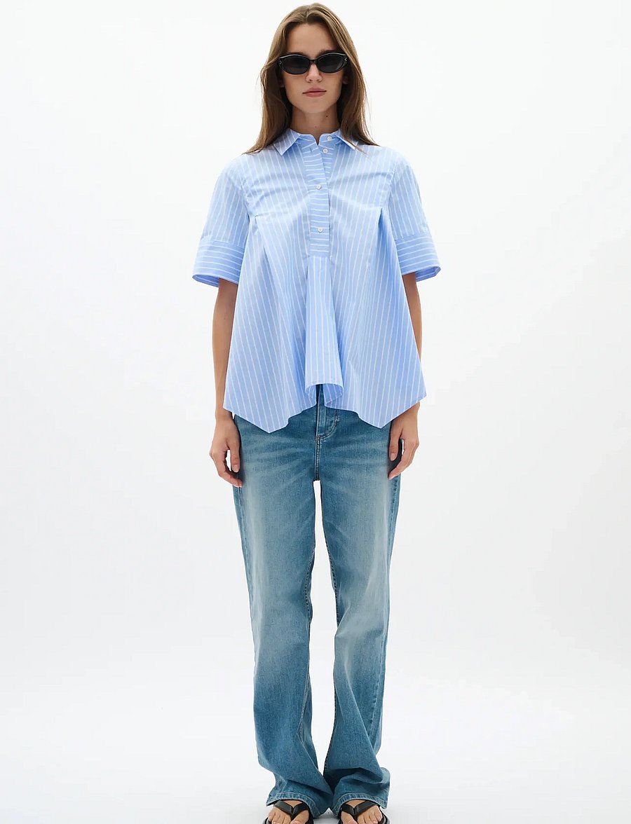 InWear - RAELYNNIW SHIRT - kurzärmlige hemden - blue yd summer stripe - 4