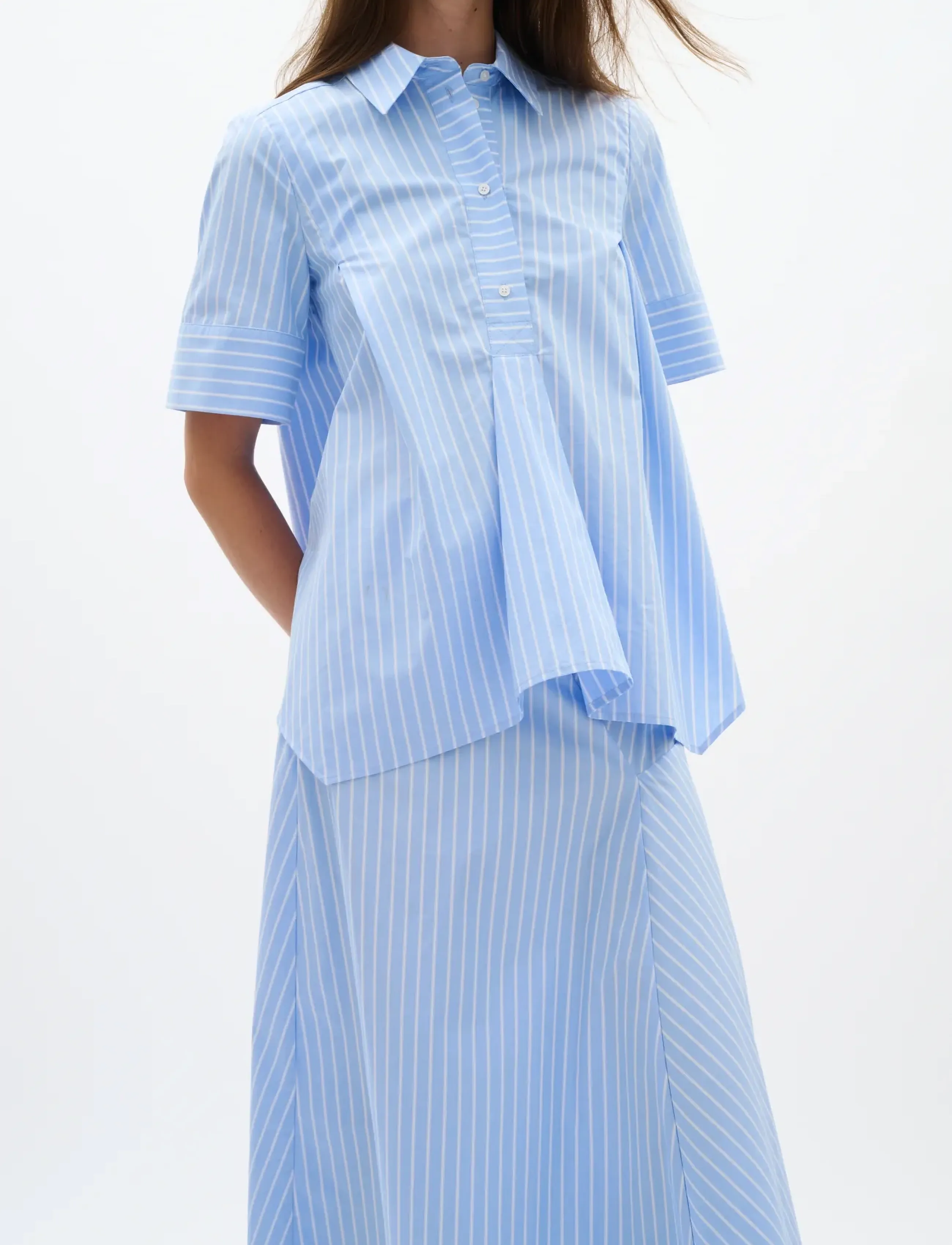 InWear - RAELYNNIW SHIRT - kortærmede skjorter - blue yd summer stripe - 5