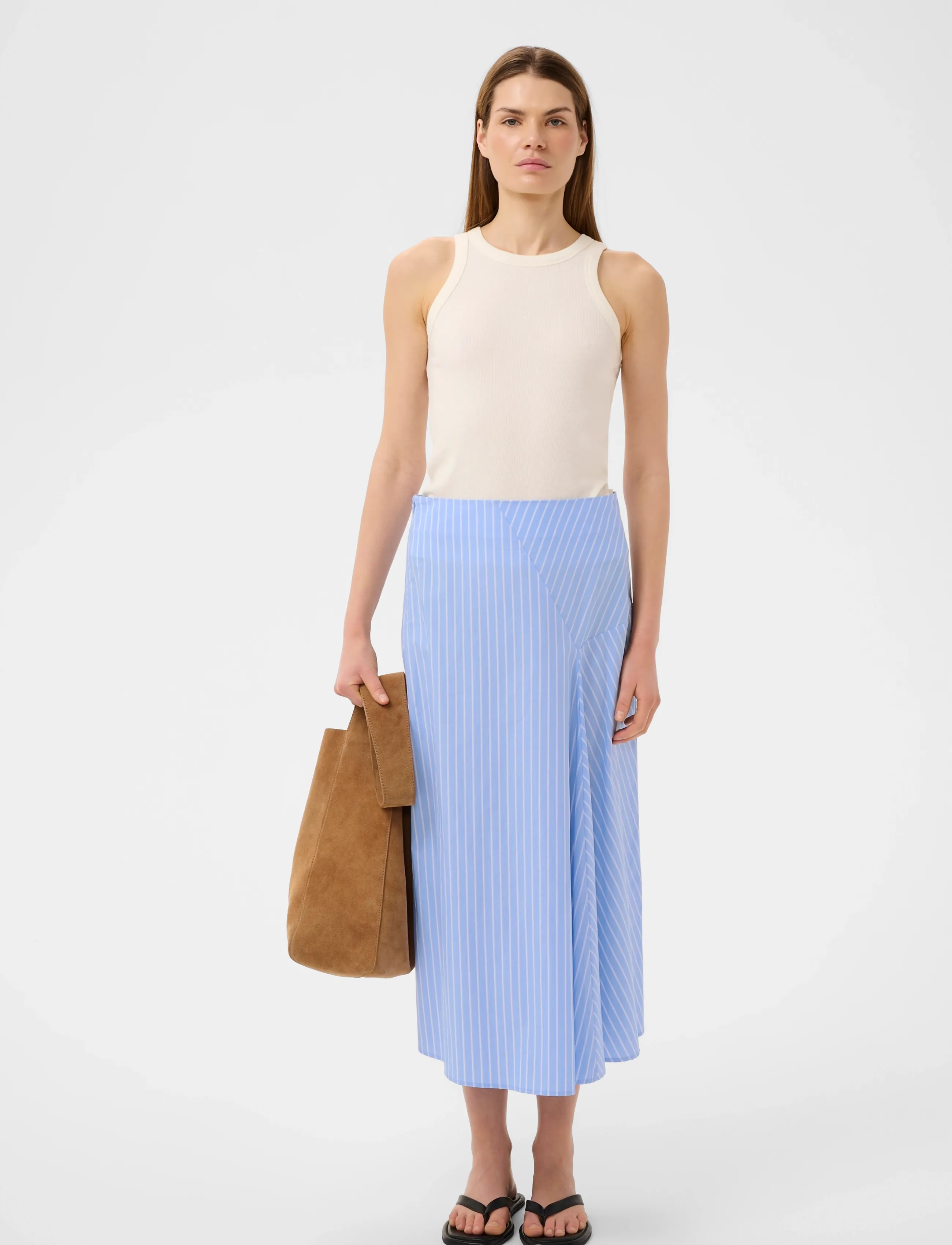 InWear - RAELYNNIW SKIRT - midi nederdele - blue yd summer stripe - 3