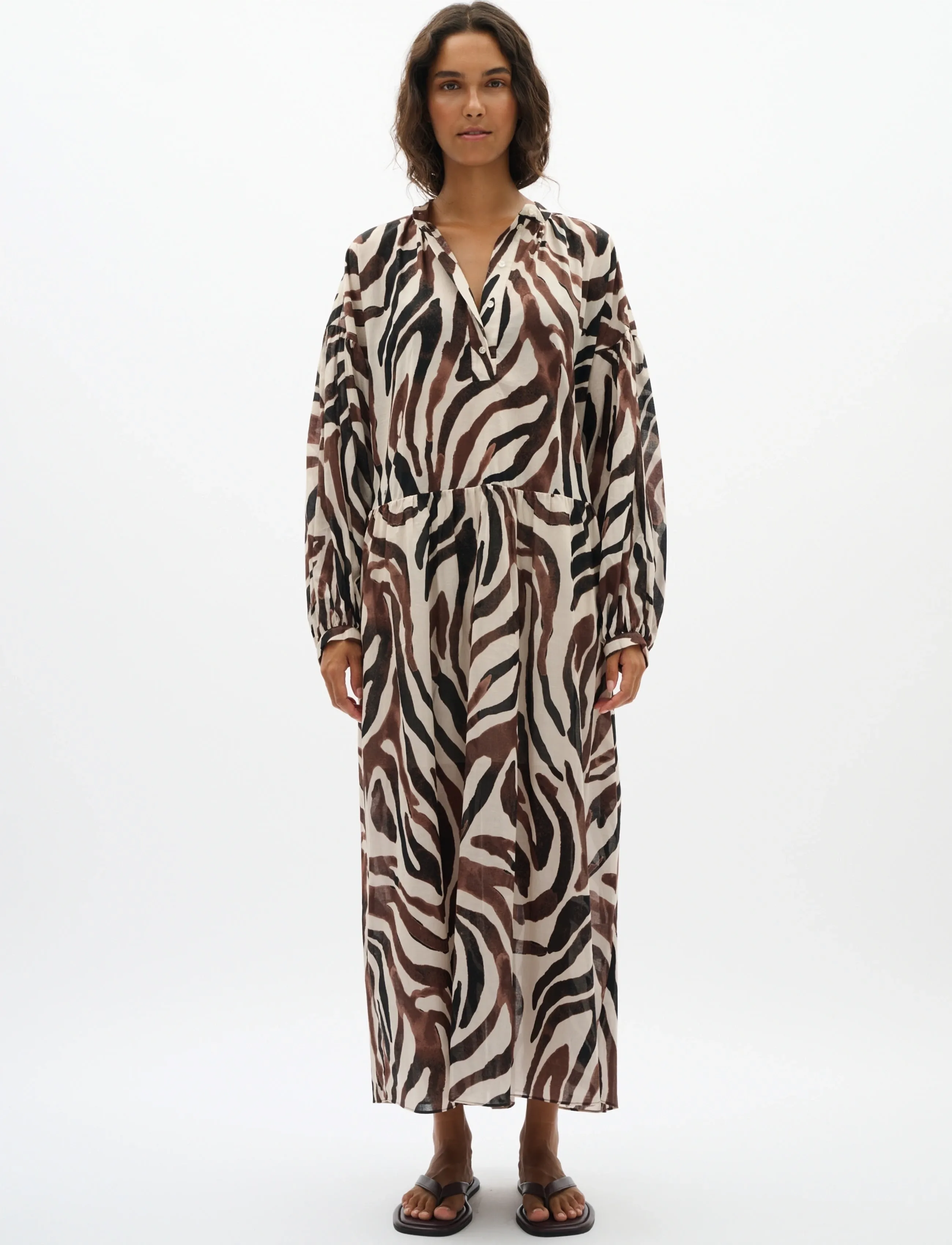 InWear ROSALIEIW DRESS - Sukienki - HAZE ZEBRAH / brown
