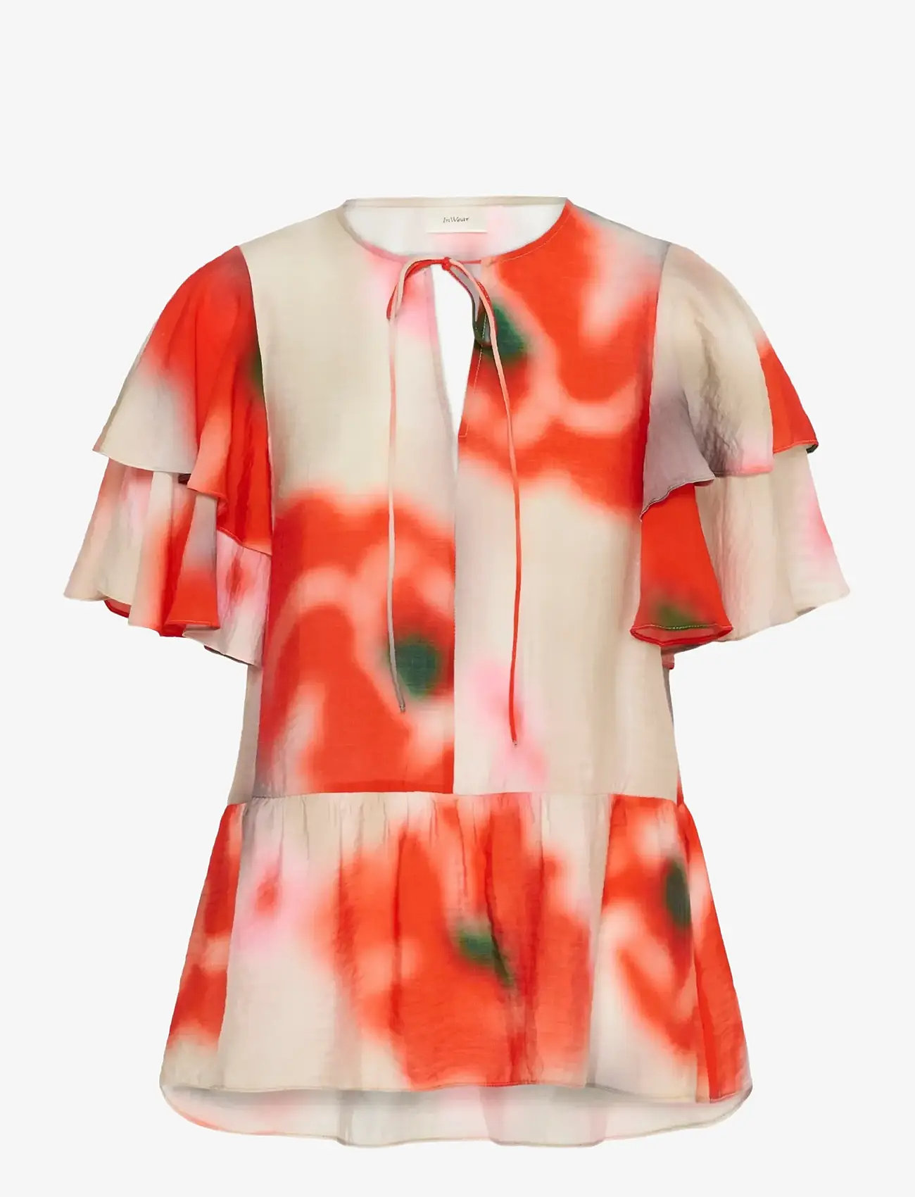 InWear - REAGANIW TOP - kurzämlige blusen - large blurred poppies - 1