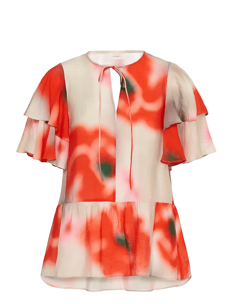 InWear - REAGANIW TOP - kortærmede bluser - large blurred poppies - 1