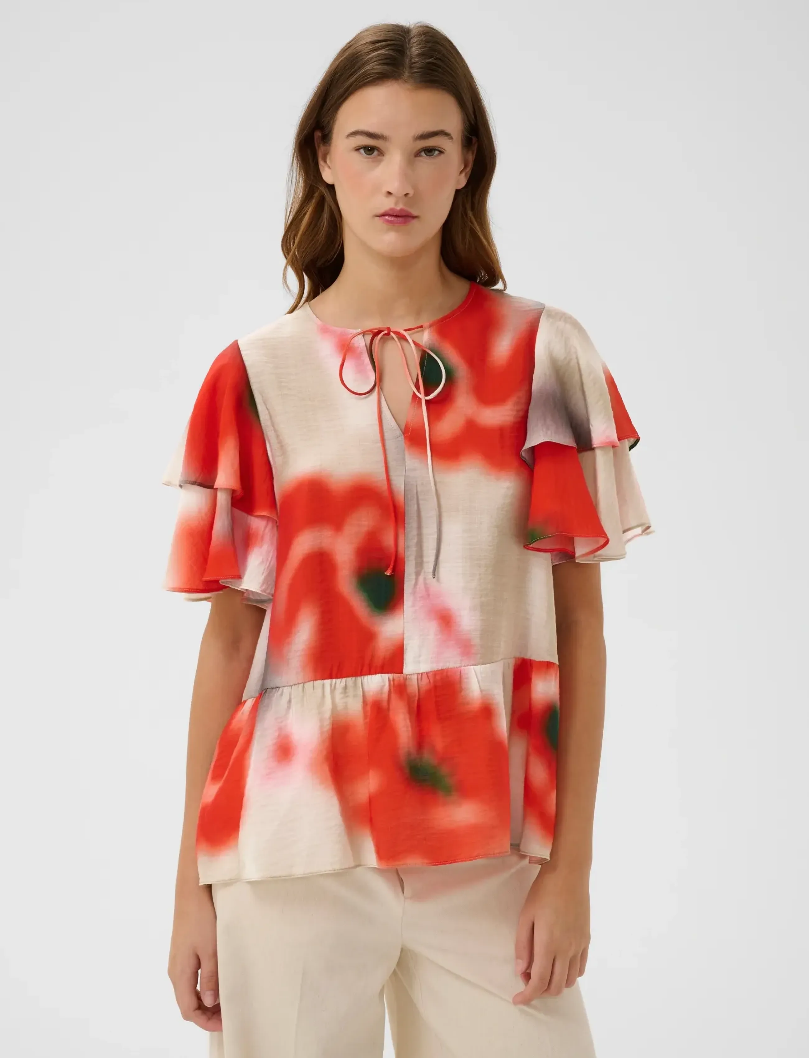InWear REAGANIW TOP - Blusen - LARGE BLURRED POPPIES / red