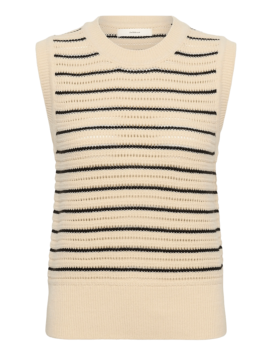 InWear - NELLIIW TOP - strickwesten - black/ whisper white - 1