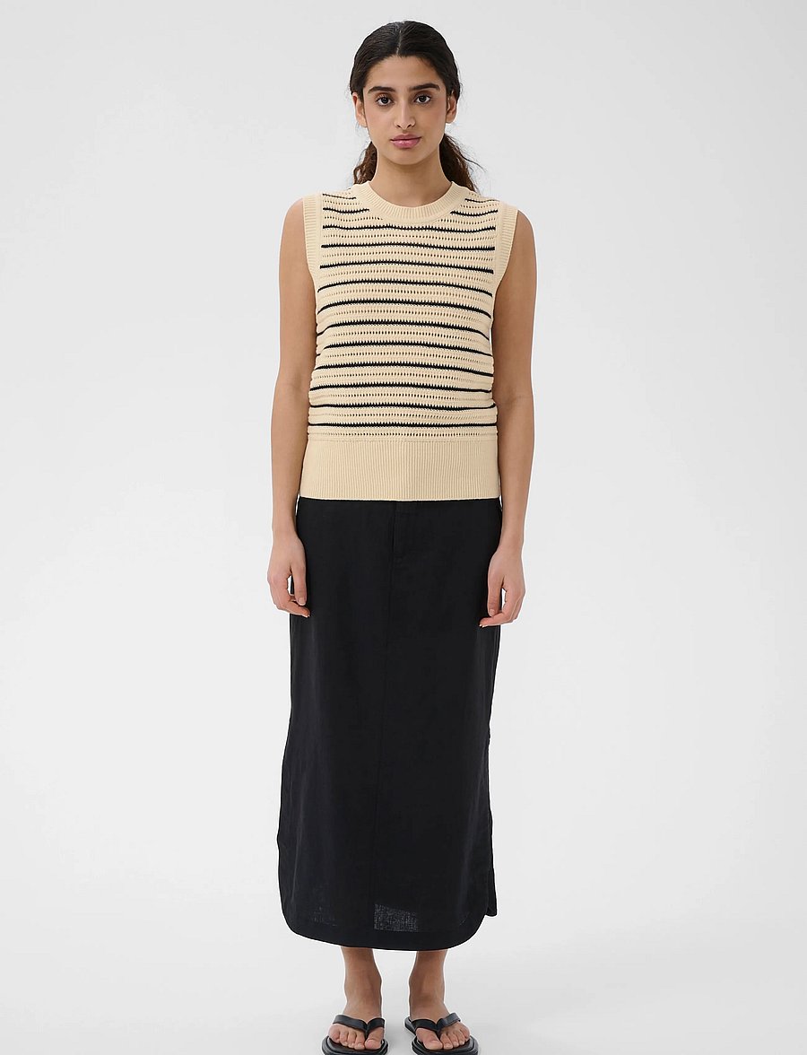 InWear - NELLIIW TOP - strickwesten - black/ whisper white - 3