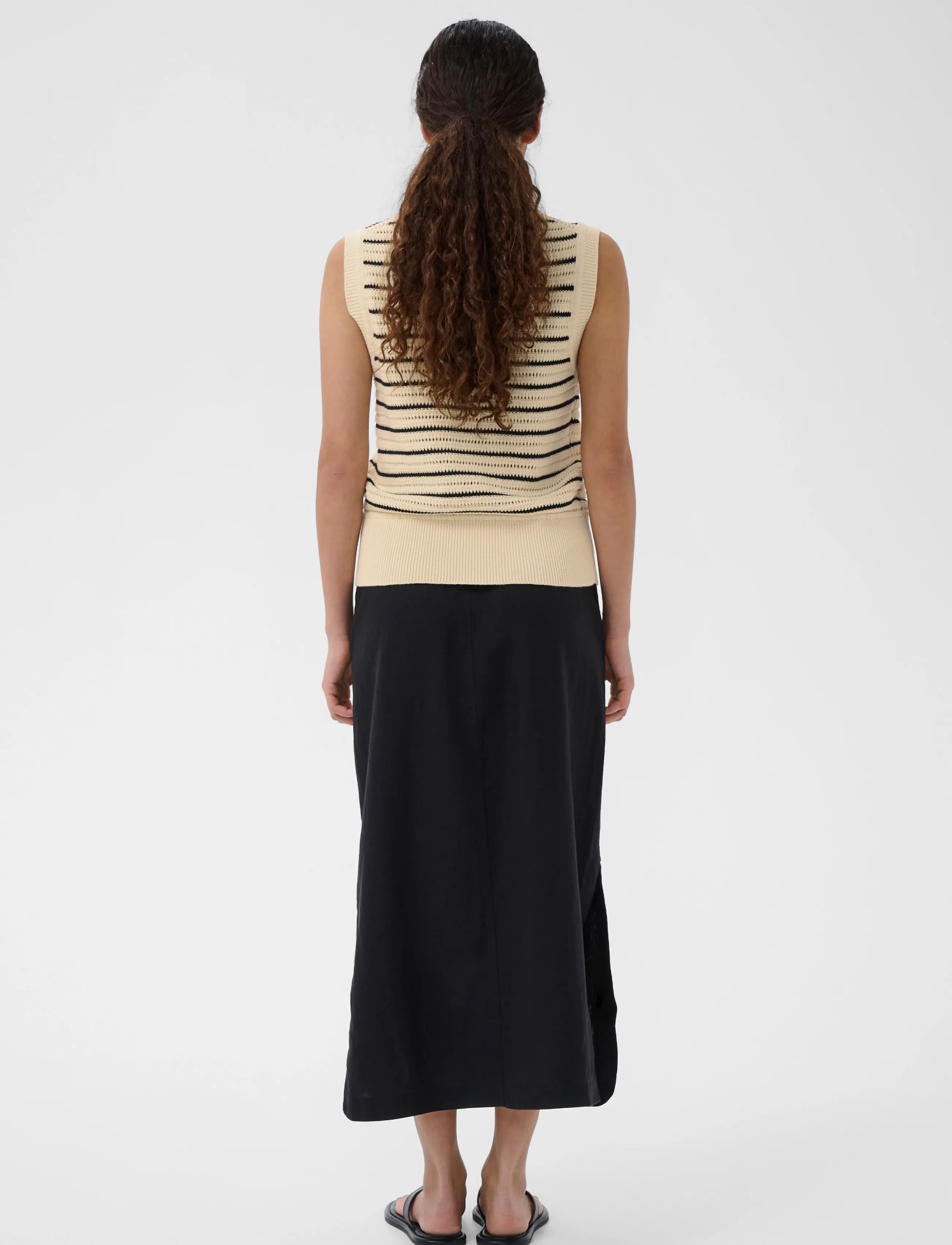 InWear - NELLIIW TOP - strickwesten - black/ whisper white - 4