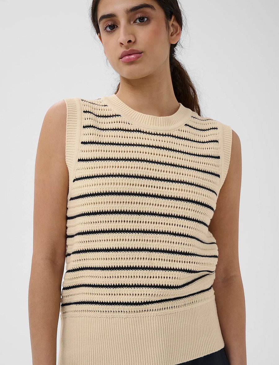 InWear - NELLIIW TOP - strickwesten - black/ whisper white - 5
