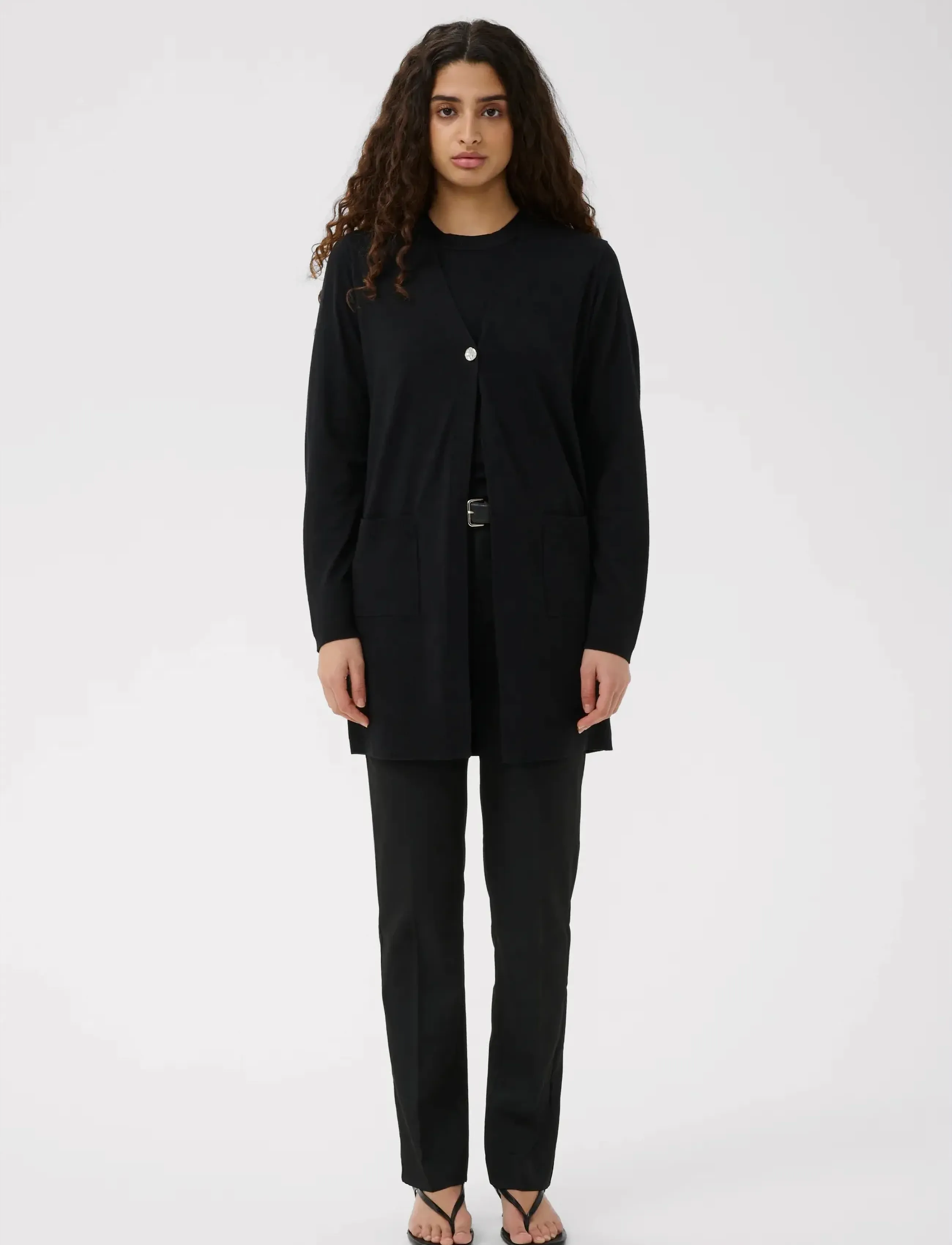 InWear Mikoiw Core Long Cardigan, XL, Black, Strik > Cardigans, Dame