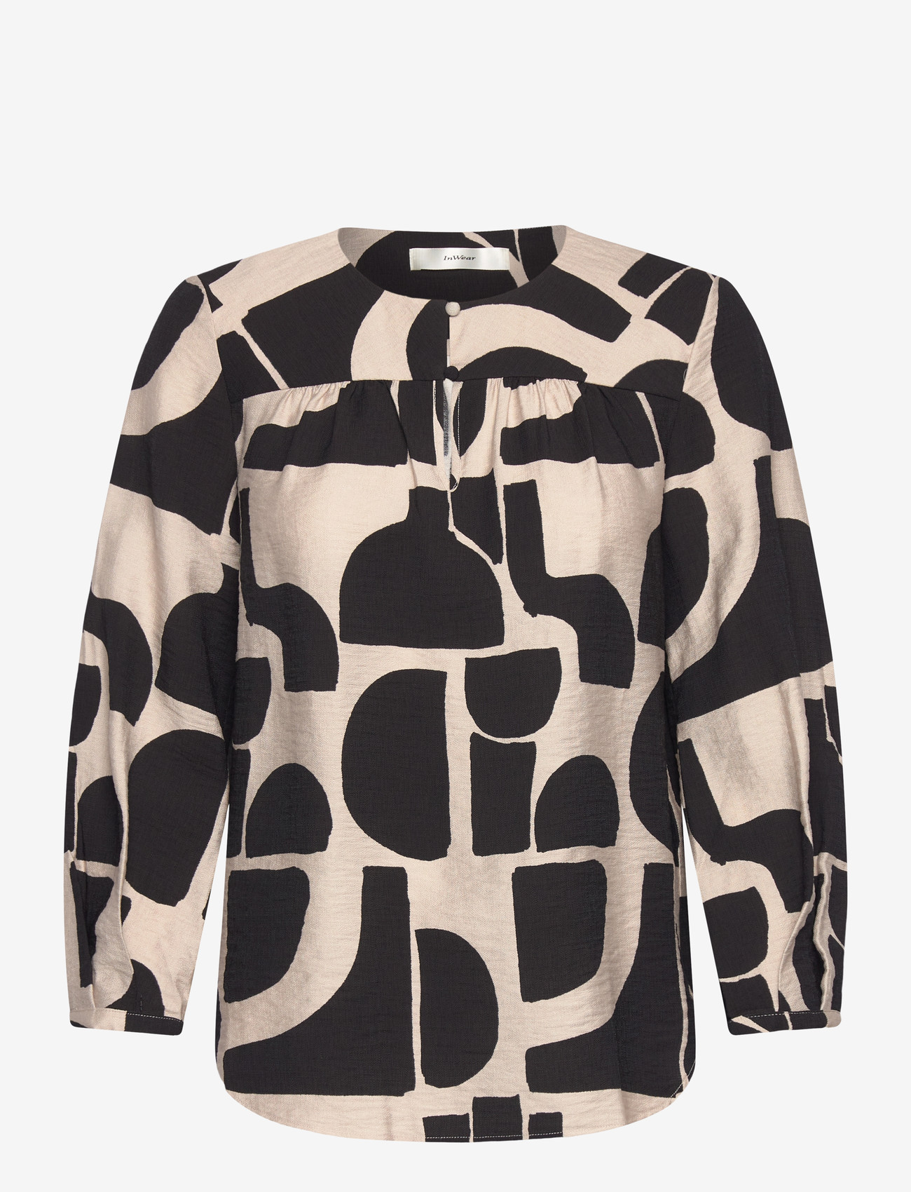 InWear - LYNNIW BLOUSE - blouses met lange mouwen - black soft blocks - 1