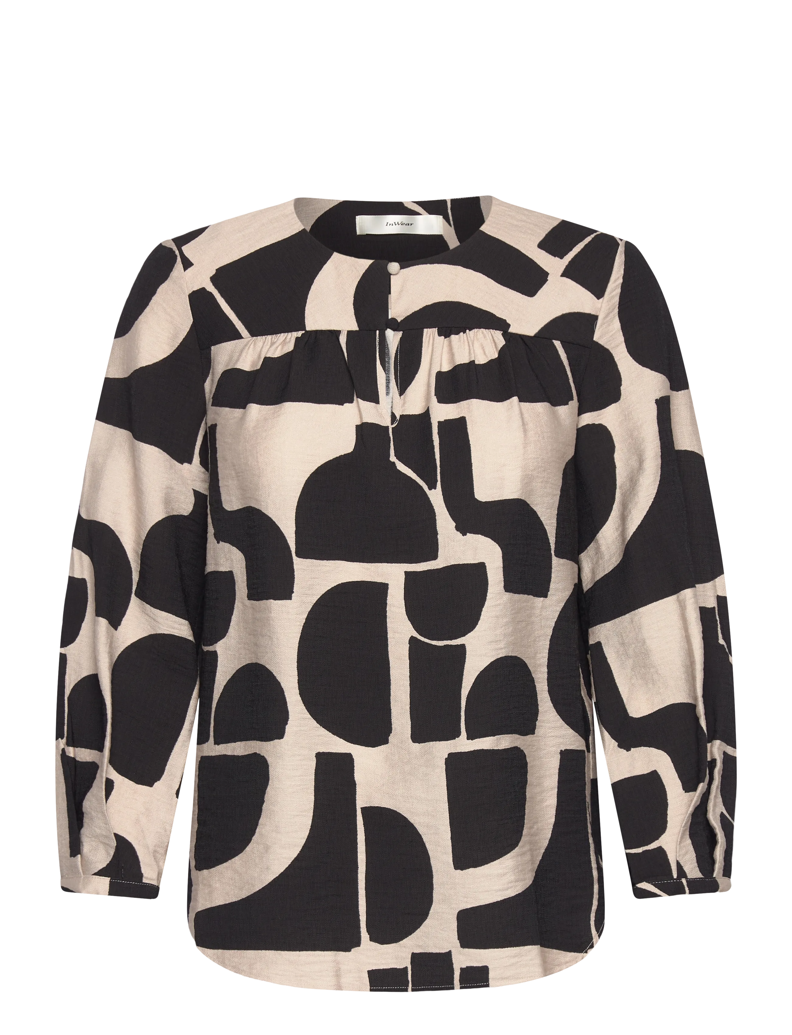 InWear LYNNIW BLOUSE - Bluser - BLACK SOFT BLOCKS / black