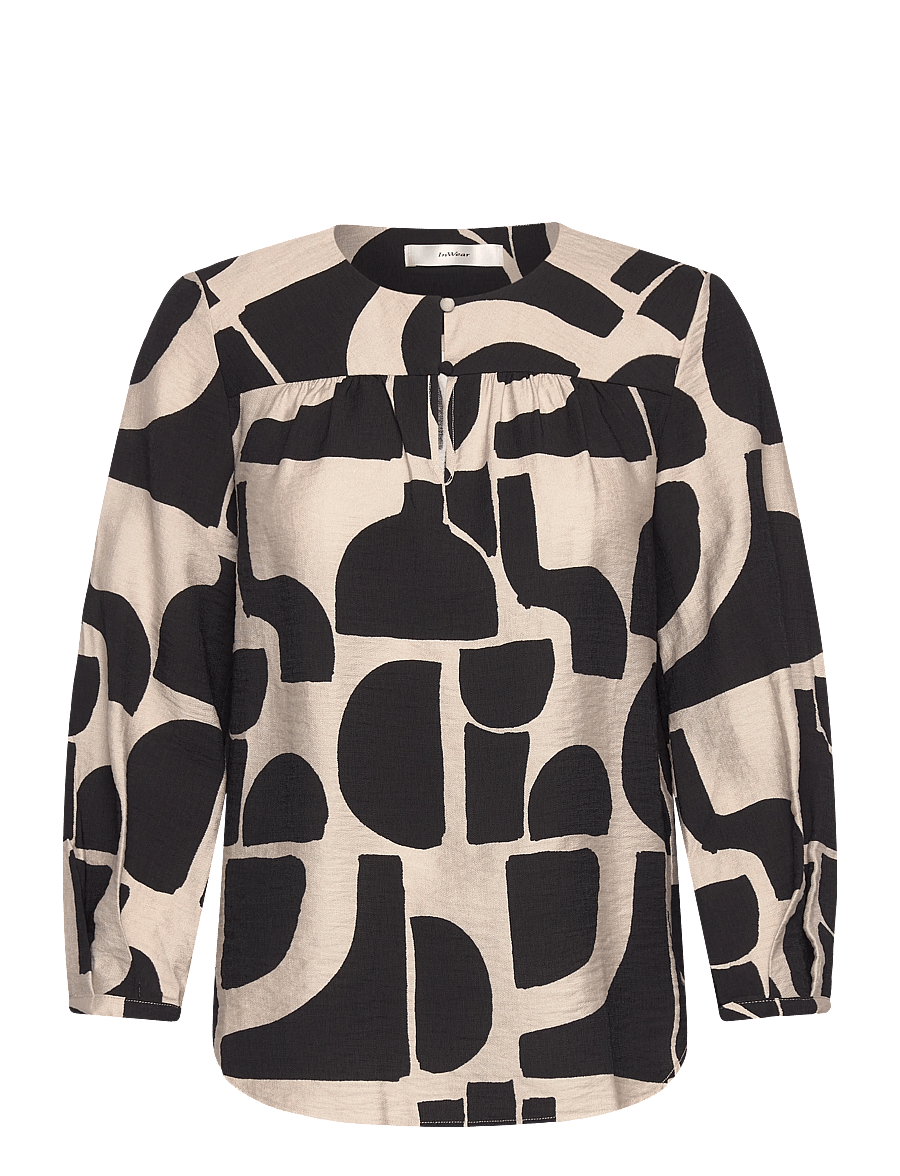InWear - LYNNIW BLOUSE - langærmede bluser - black soft blocks - 1