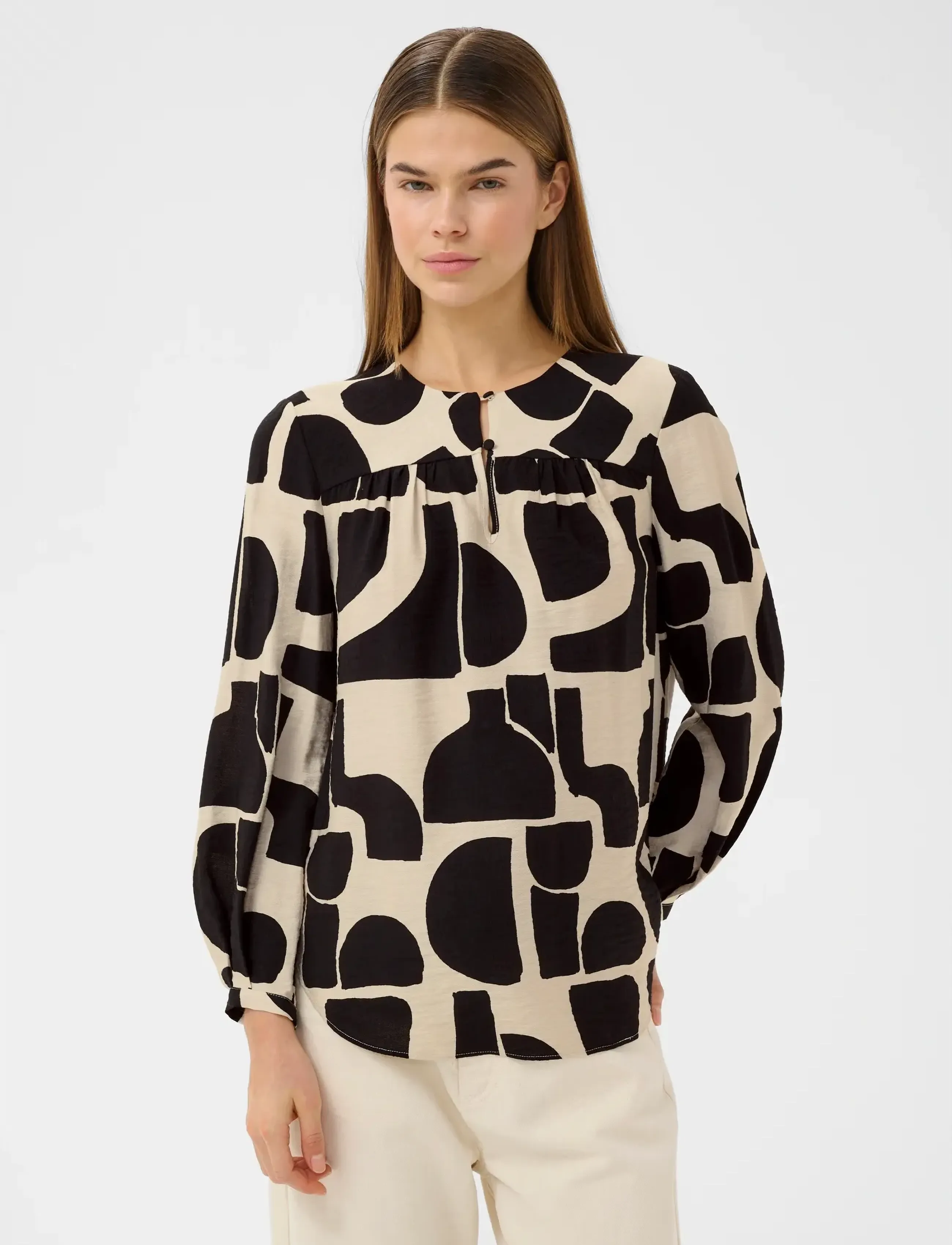 InWear LYNNIW BLOUSE - Bluser - BLACK SOFT BLOCKS / black