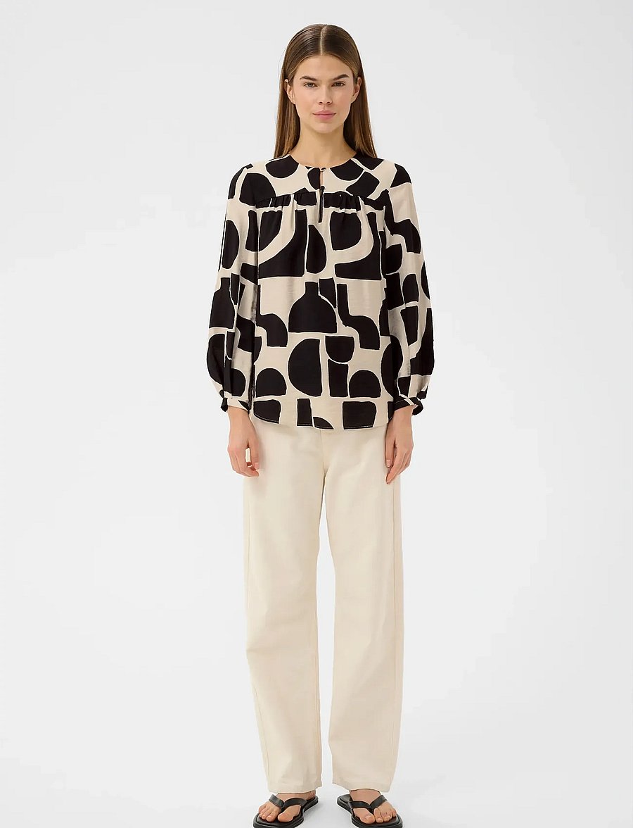 InWear - LYNNIW BLOUSE - langærmede bluser - black soft blocks - 3