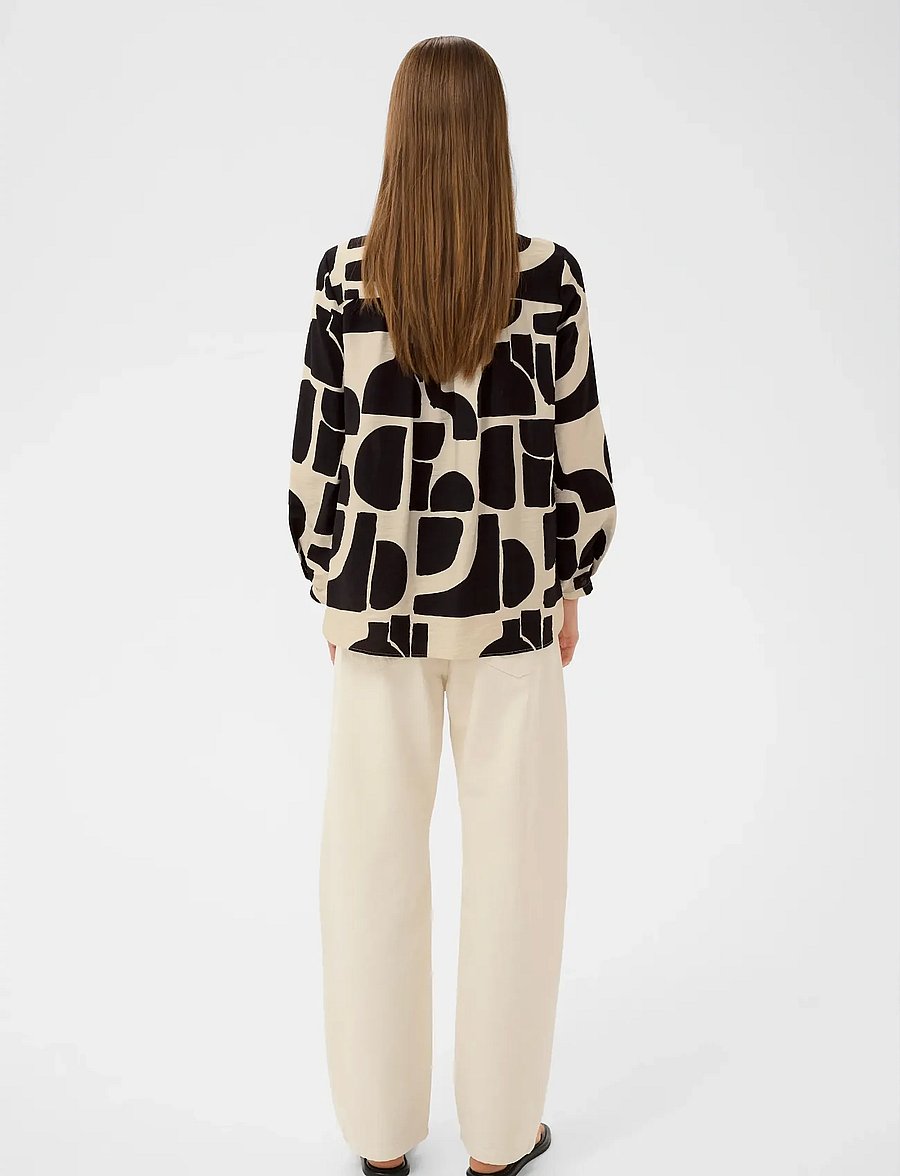 InWear - LYNNIW BLOUSE - langærmede bluser - black soft blocks - 4