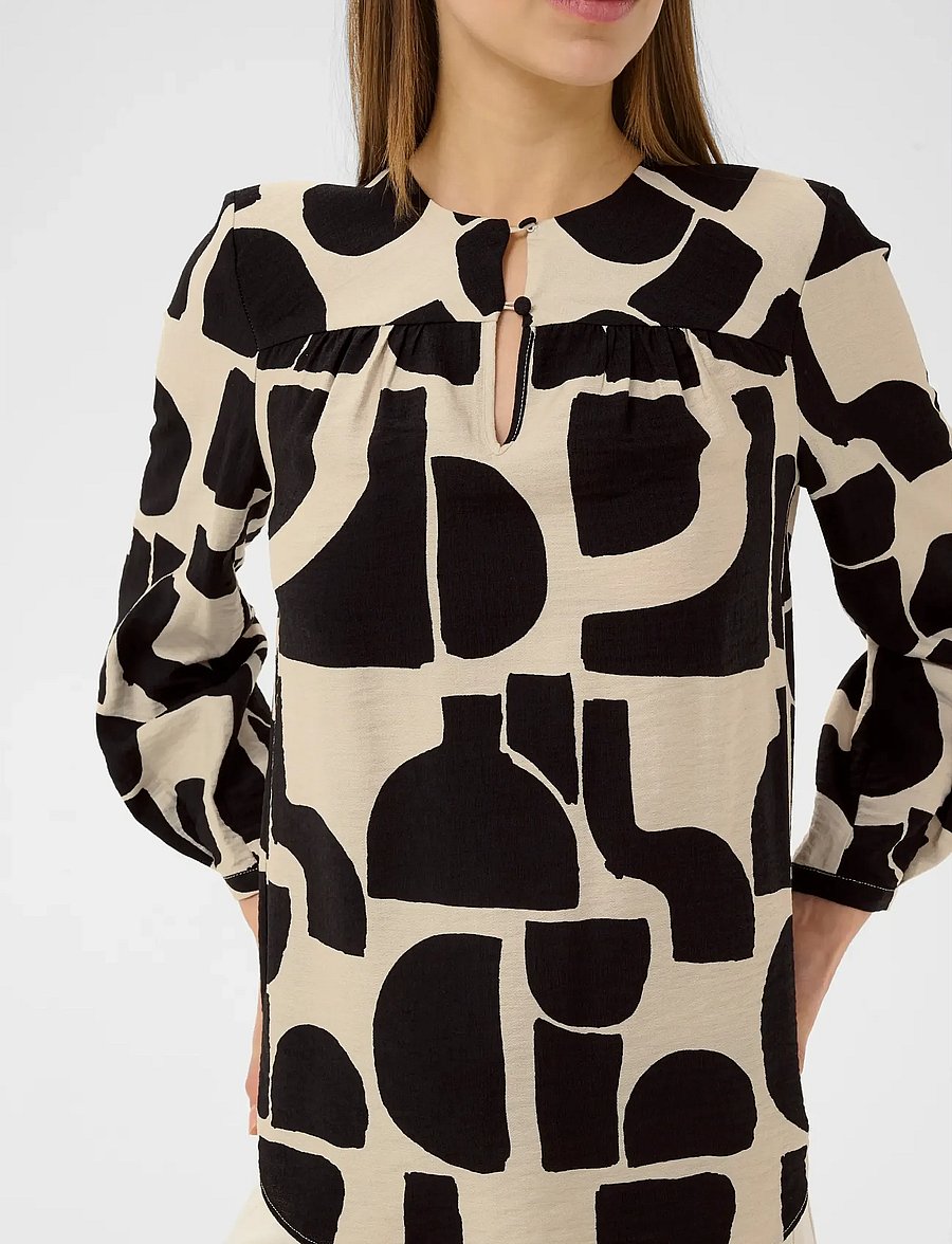 InWear - LYNNIW BLOUSE - langærmede bluser - black soft blocks - 5