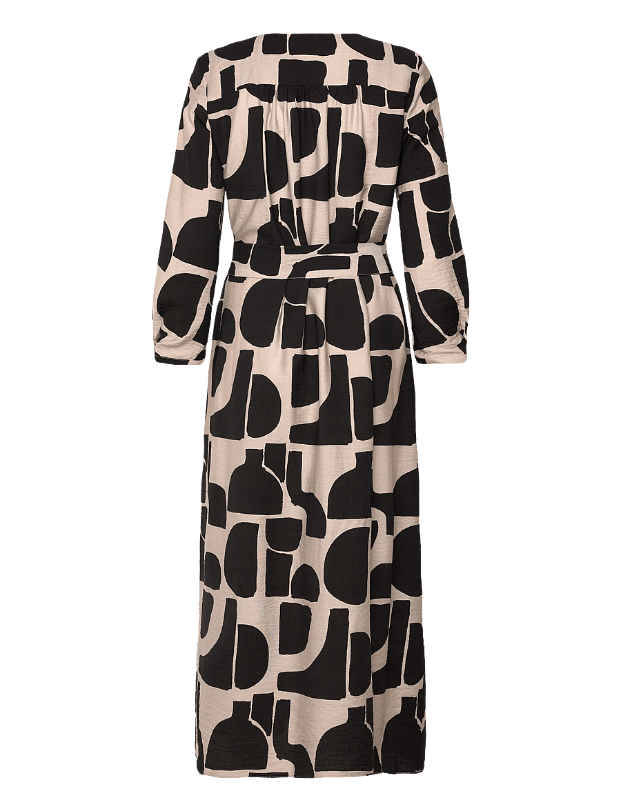 InWear - LYNNIW BELTED DRESS - sommarklänningar - black soft blocks - 2