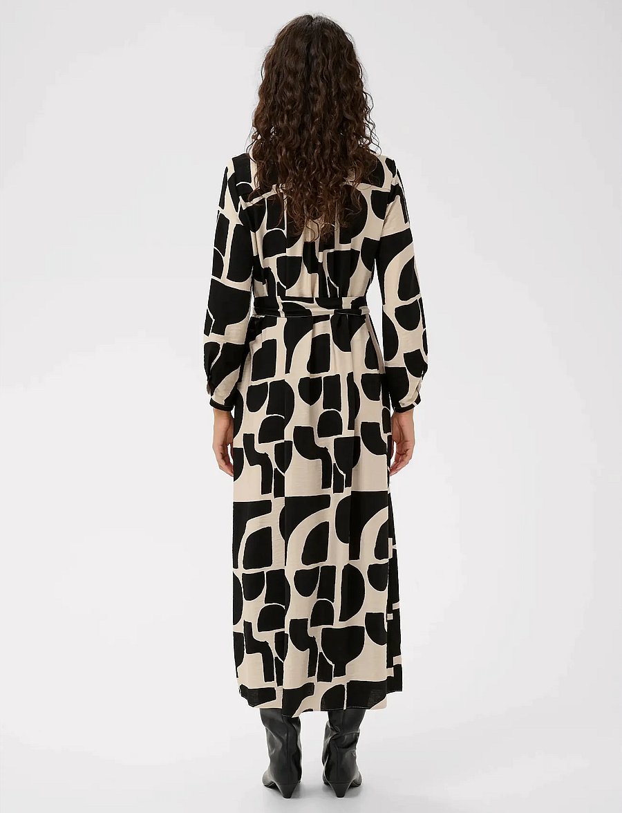 InWear - LYNNIW BELTED DRESS - sommarklänningar - black soft blocks - 3