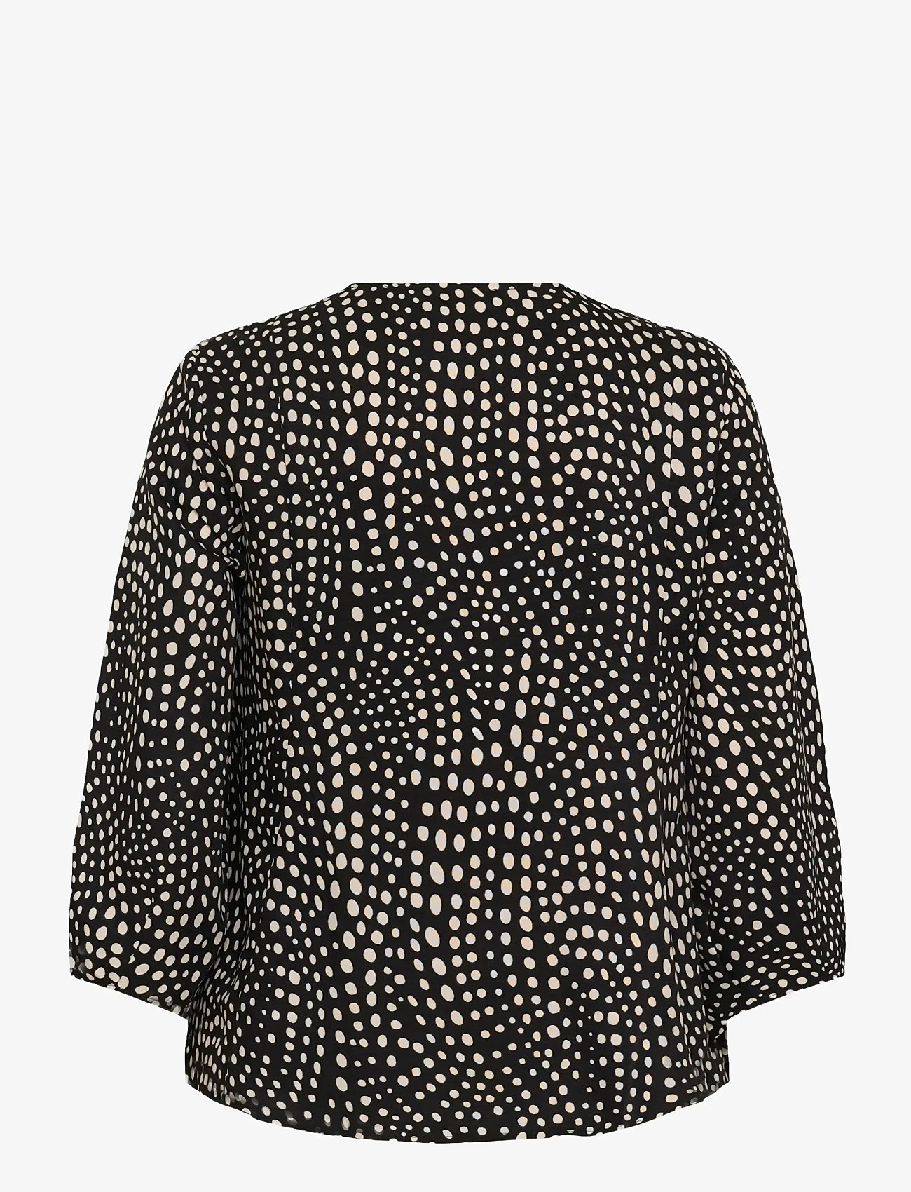 InWear - LIBERTYIW V-NECK - long sleeved blouses - black faded dot - 2