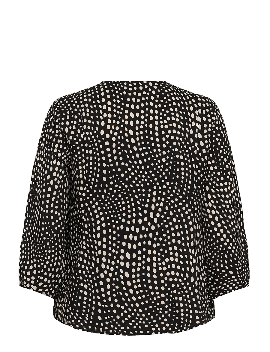 InWear - LIBERTYIW V-NECK - pikkade varrukatega pluusid - black faded dot - 2