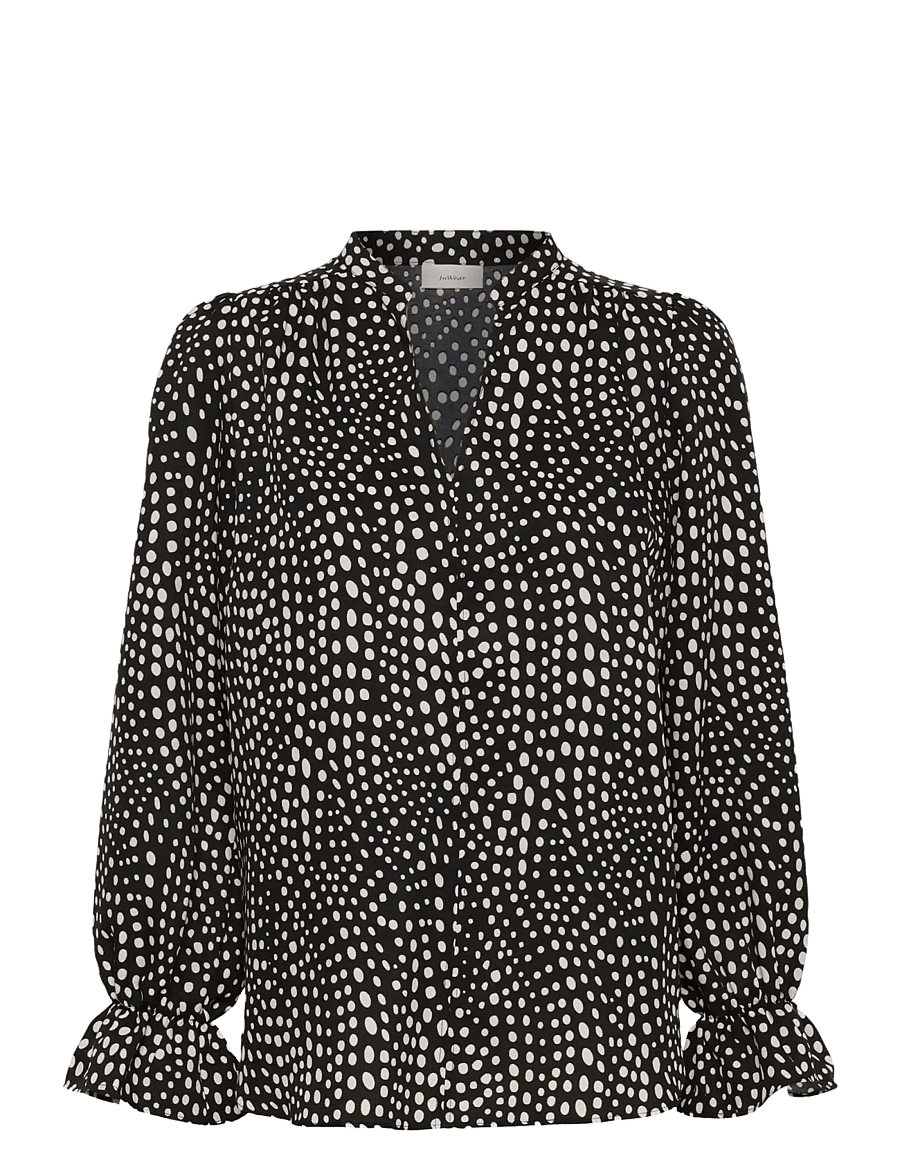InWear - LIBERTYIW BLOUSE - langærmede bluser - black faded dot - 1