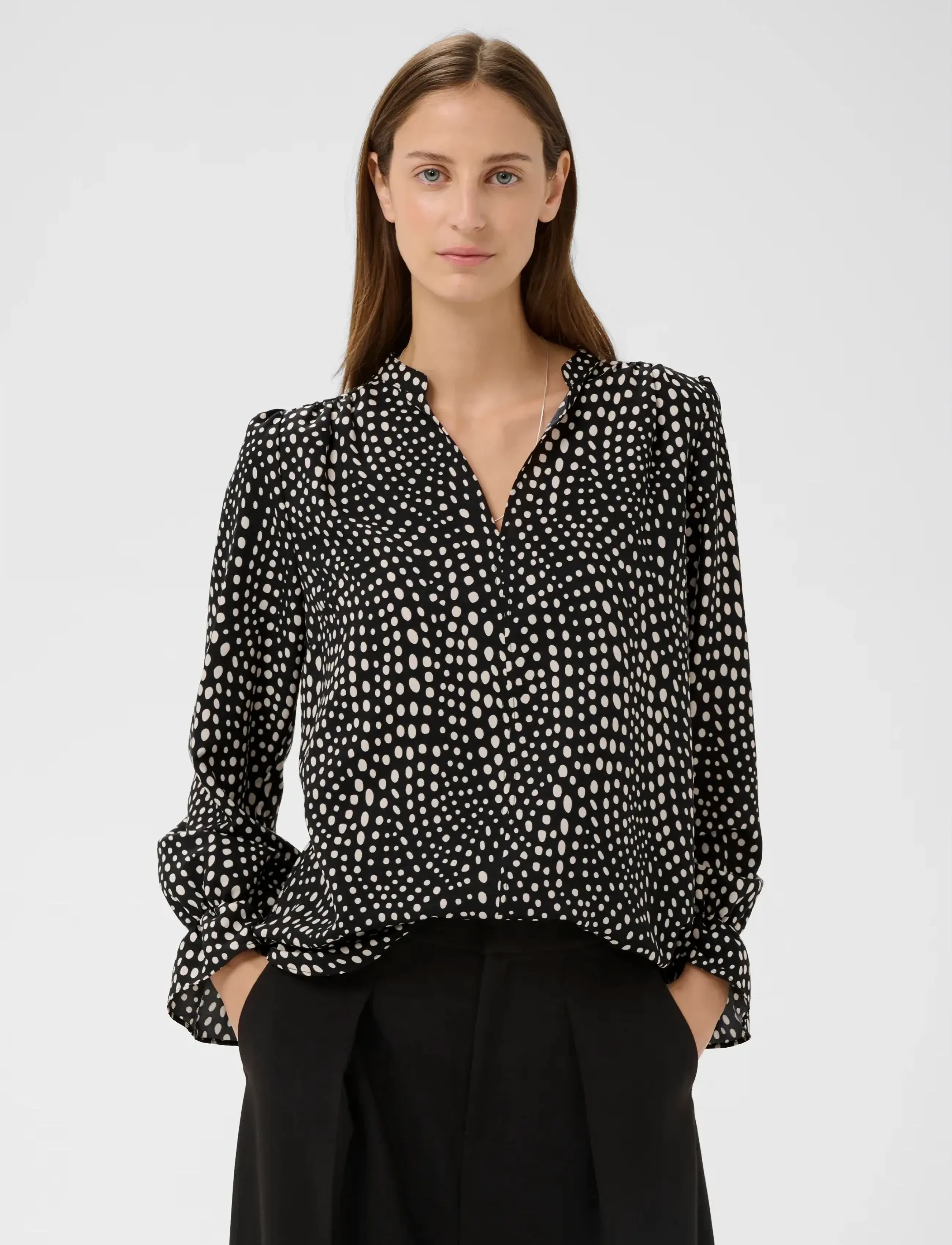 InWear LIBERTYIW BLOUSE - Blusen - BLACK FADED DOT / black