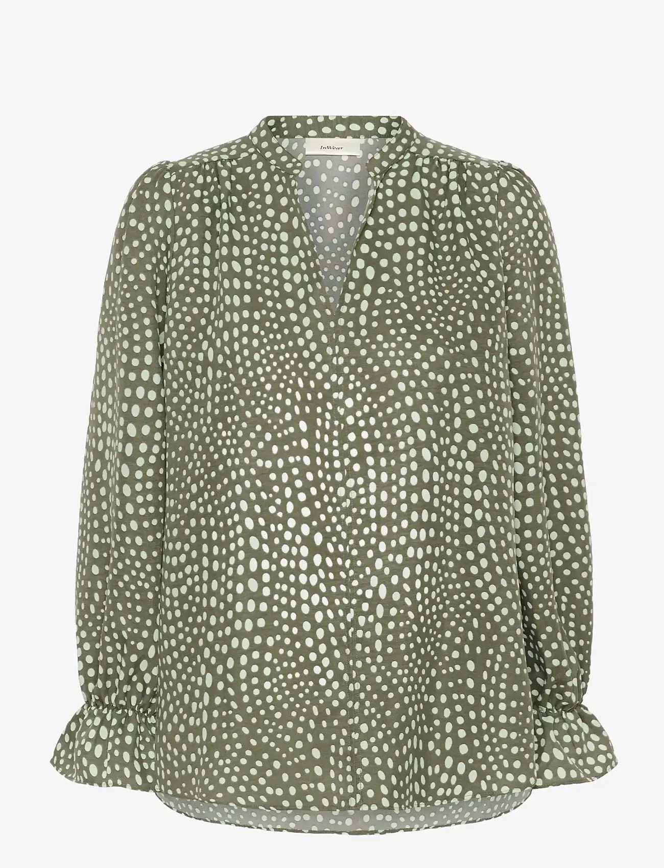 InWear - LIBERTYIW BLOUSE - langärmlige blusen - green faded dot - 1