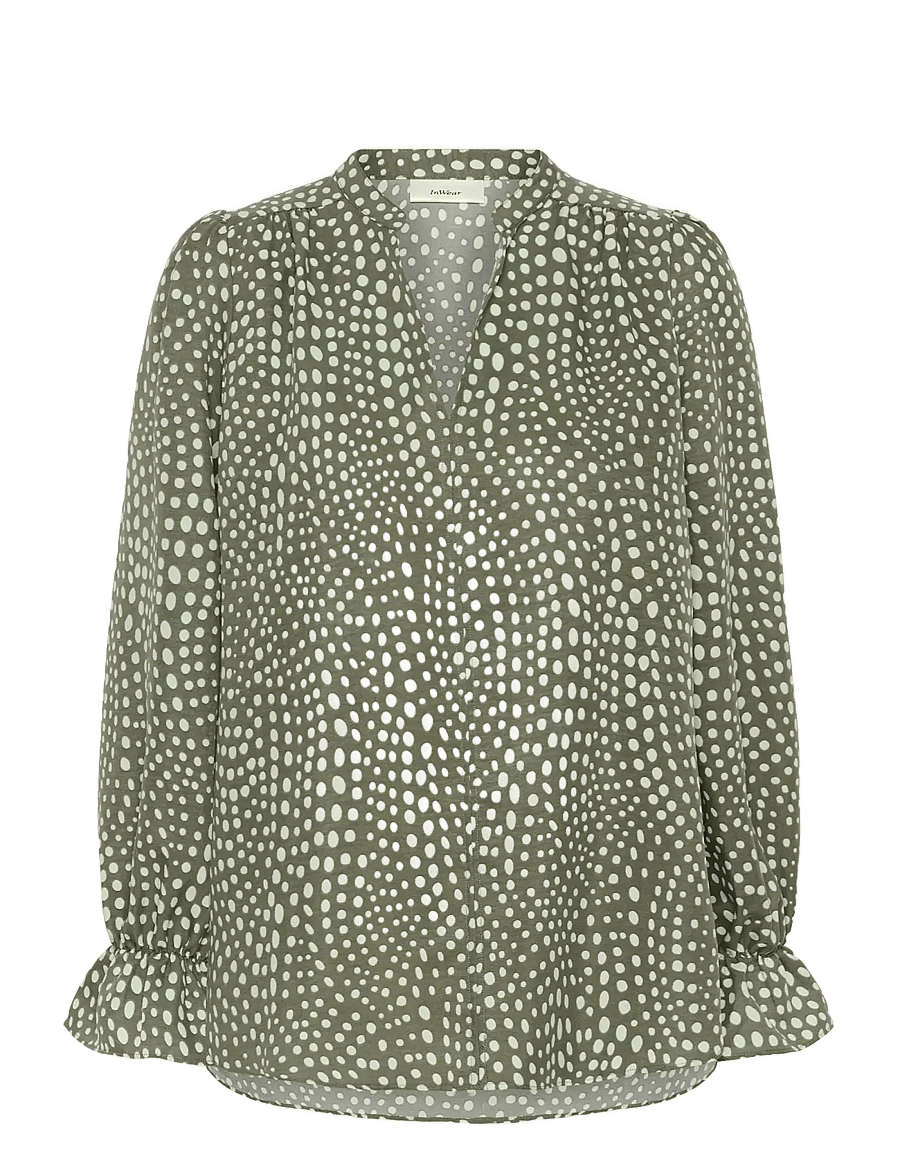 InWear - LIBERTYIW BLOUSE - langärmelige blusen - green faded dot - 1