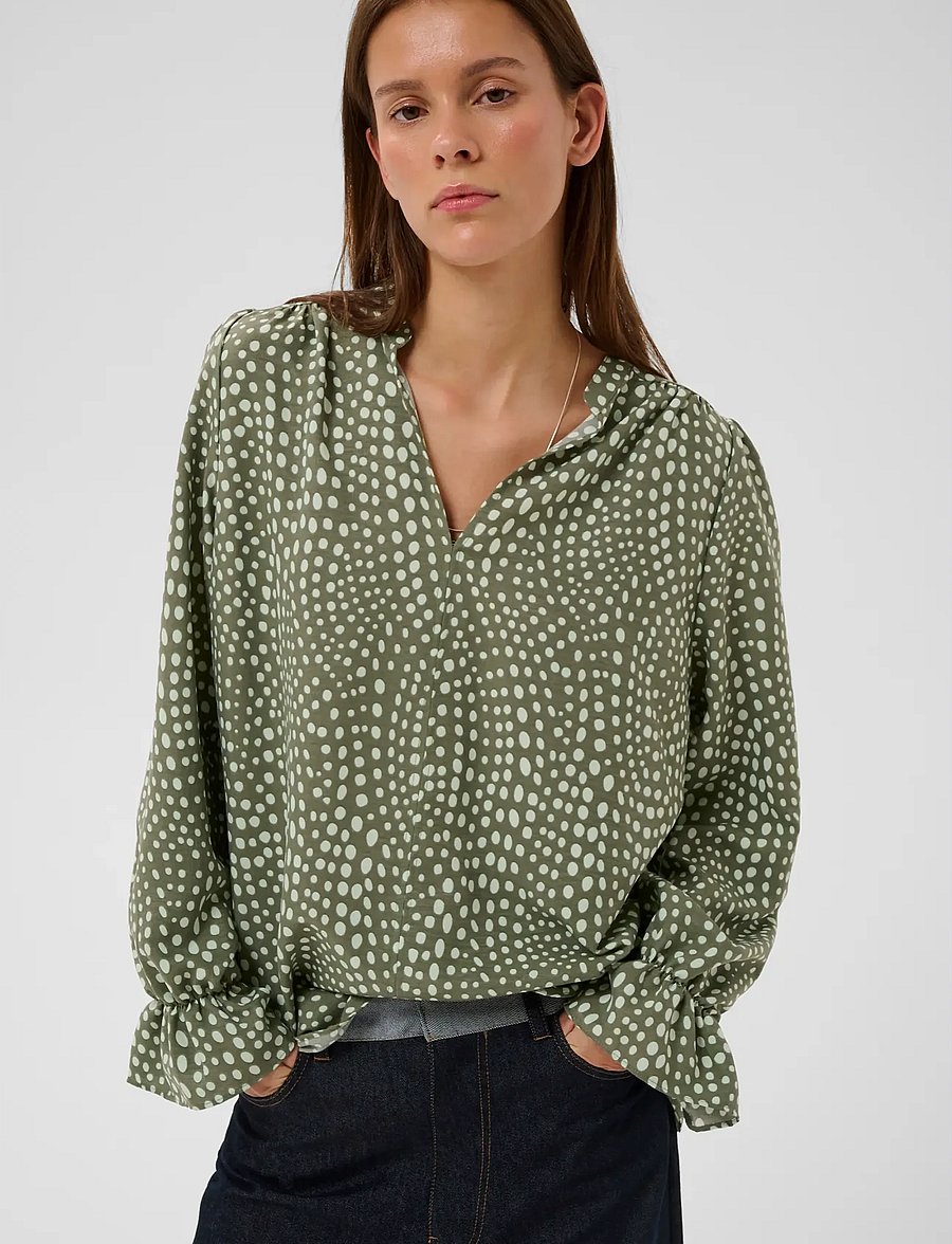InWear - LIBERTYIW BLOUSE - langärmelige blusen - green faded dot - 5