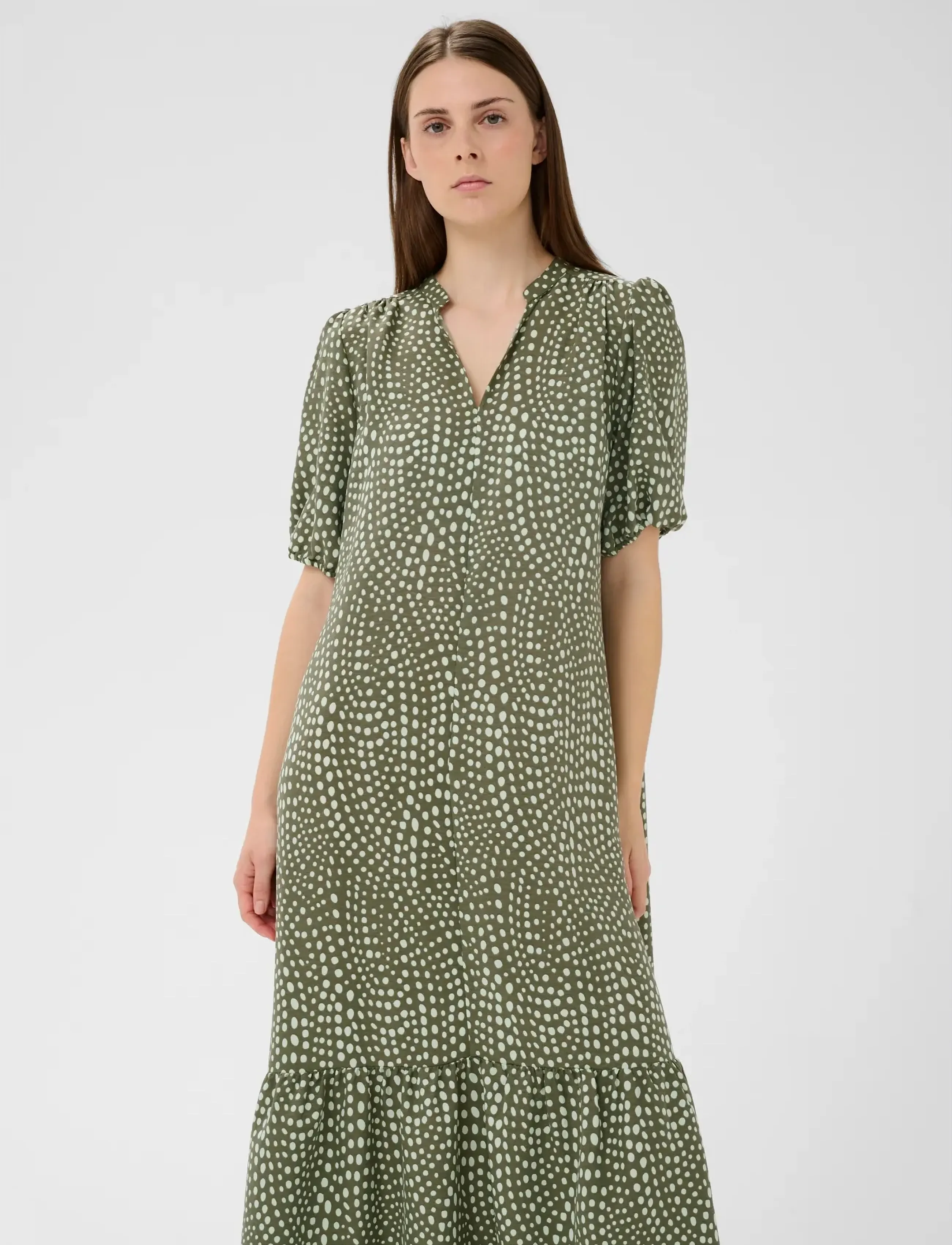 InWear LIBERTYIW DRESS - Kleider - GREEN FADED DOT / khaki/green