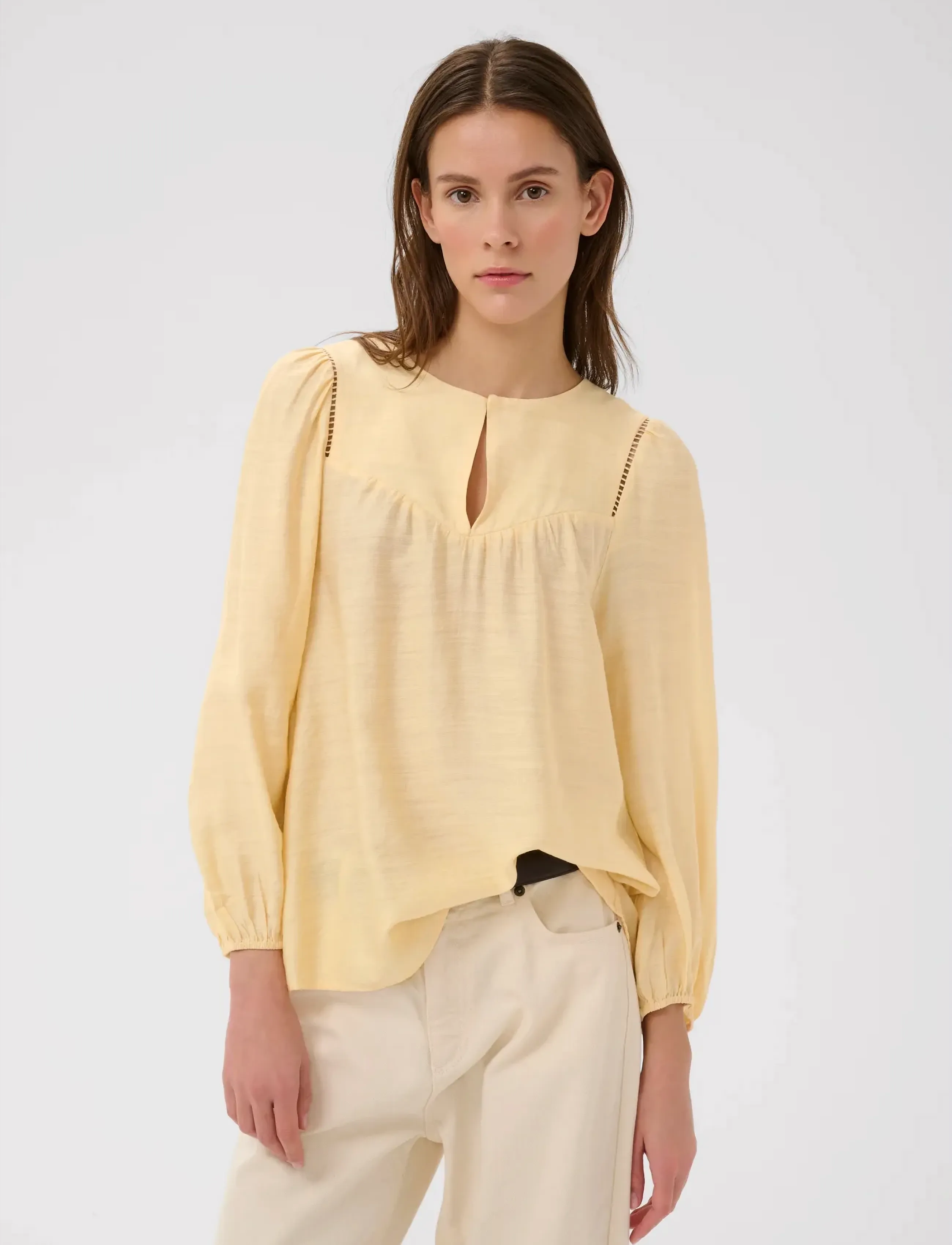 InWear - LINNISIW BLOUSE - pikkade varrukatega pluusid - chamomile - 5