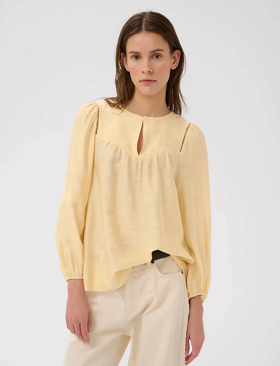InWear - LINNISIW BLOUSE - pikkade varrukatega pluusid - chamomile - 5