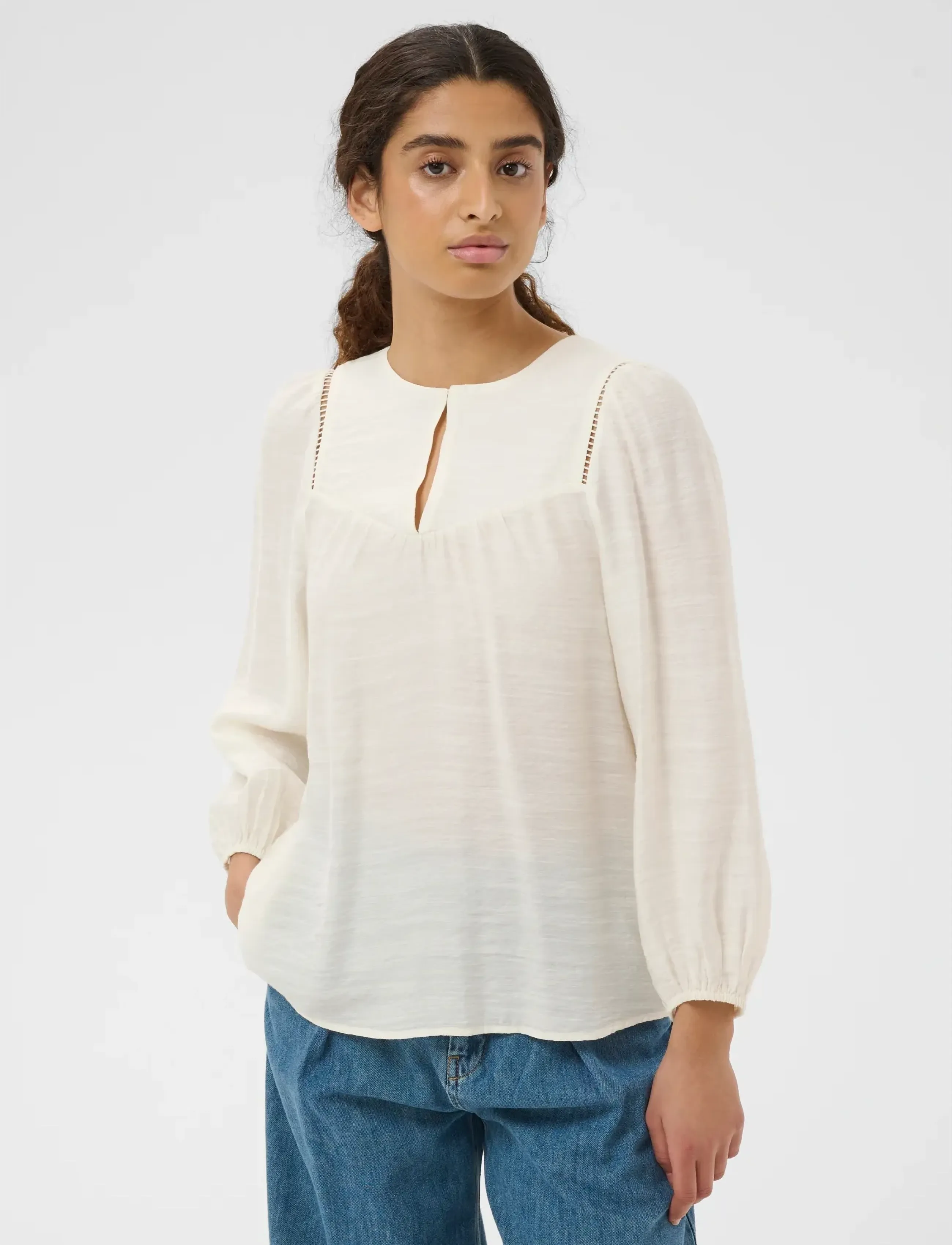 InWear Linnisiw Blouse, 44, Blouses, Weiß - Long-sleeved, Frauen