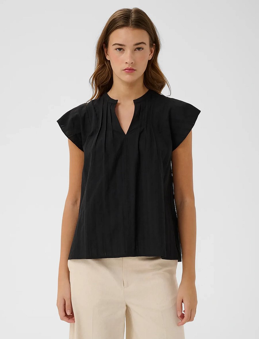 InWear - ROSEVILLEIW CIDENZA TOP - kurzärmelige blusen - black - 0