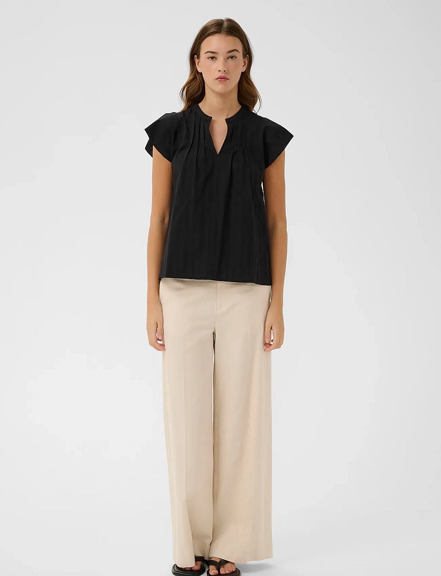 InWear - ROSEVILLEIW CIDENZA TOP - kurzärmelige blusen - black - 3