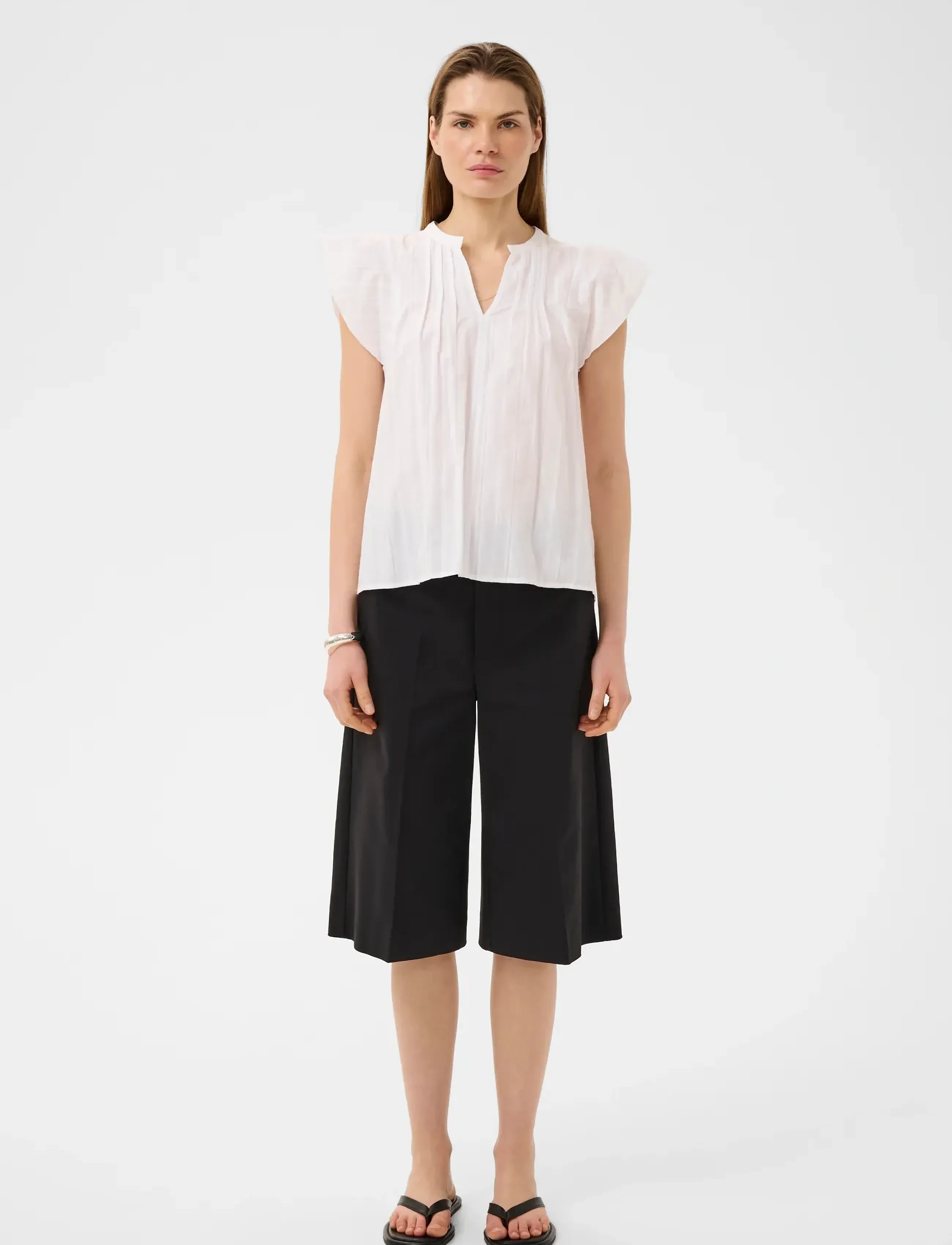 InWear - ROSEVILLEIW CIDENZA TOP - lühikeste varrukatega pluusid - pure white - 3